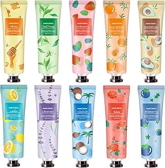 10 Pack Hand Cream for Dry Cracked Hands,Mothers Day Gifts,Teacher Appreciation Gifts,Nurses Week Gifts,Birthday Gifts for Women,Natural Plant Fragrance Mini Hand Lotion Moisturizing Hand Care Cream