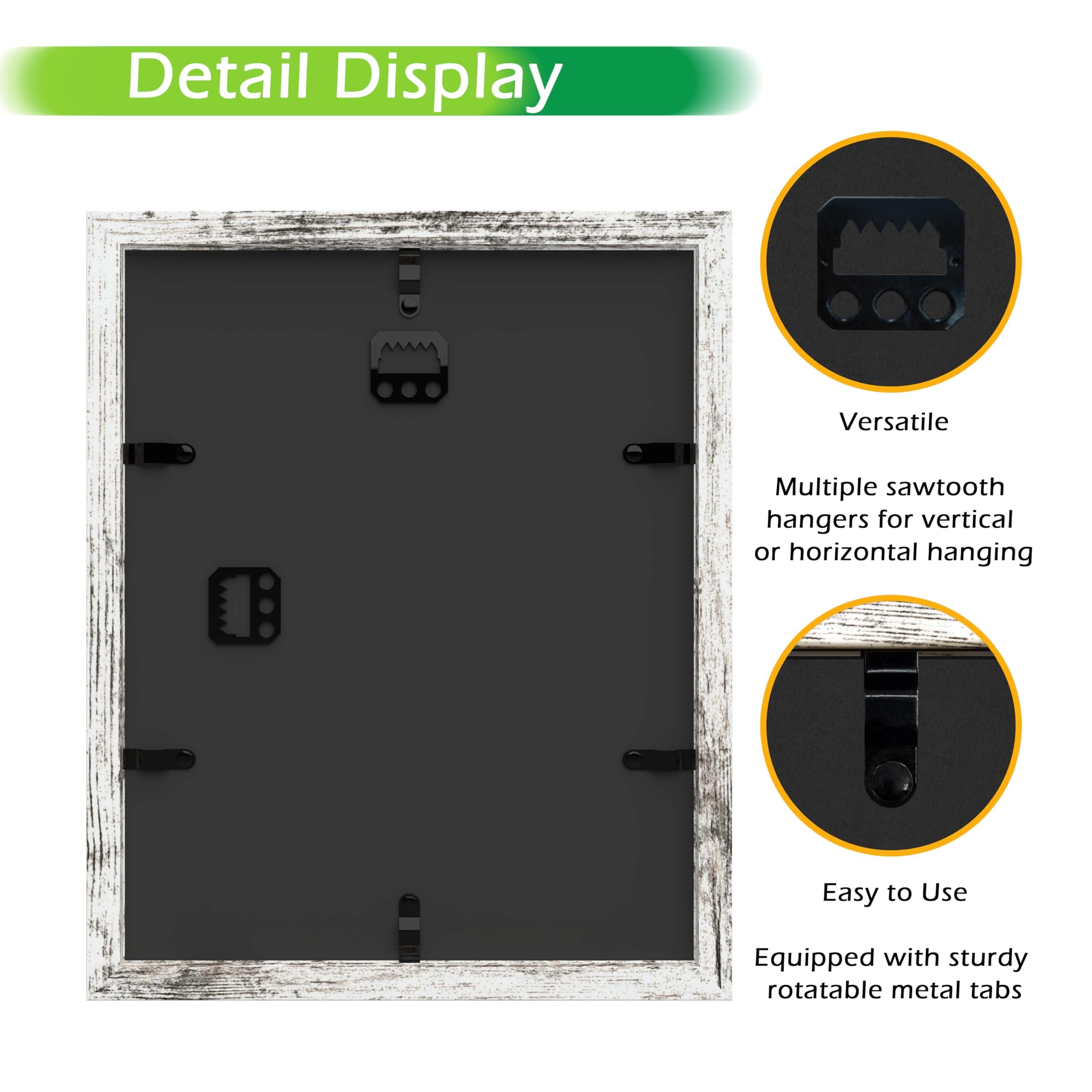 FrameWorks 8x10 Driftwood Wooden Shadow Box Frame – Soft Felt Back, Tempered Glass, and Included Elegant White Ball Push Pins
