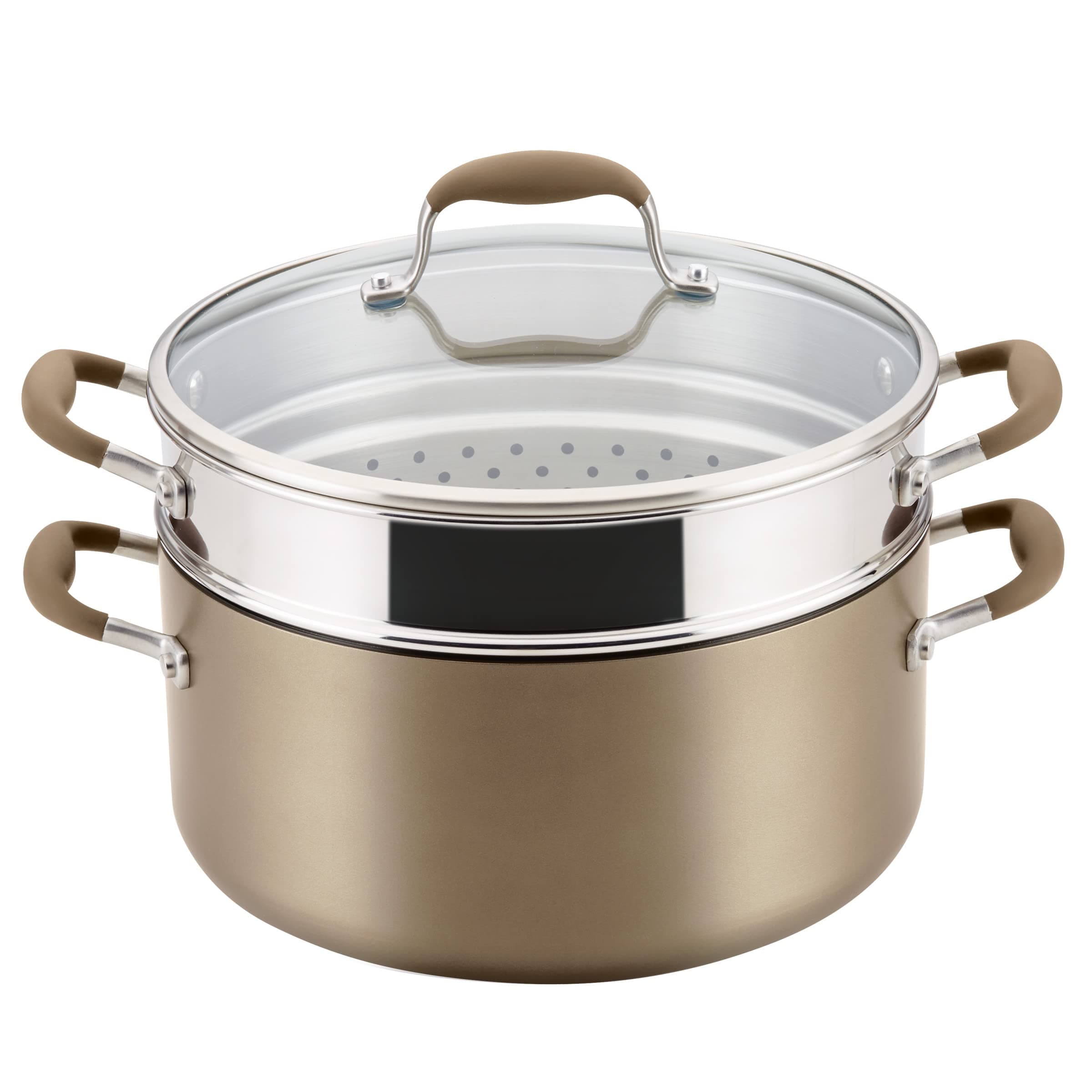 Advanced Home Hard-Anodized Nonstick Open Stock Cookware (8.5 Qt. Wide Stockpot, Bronze)