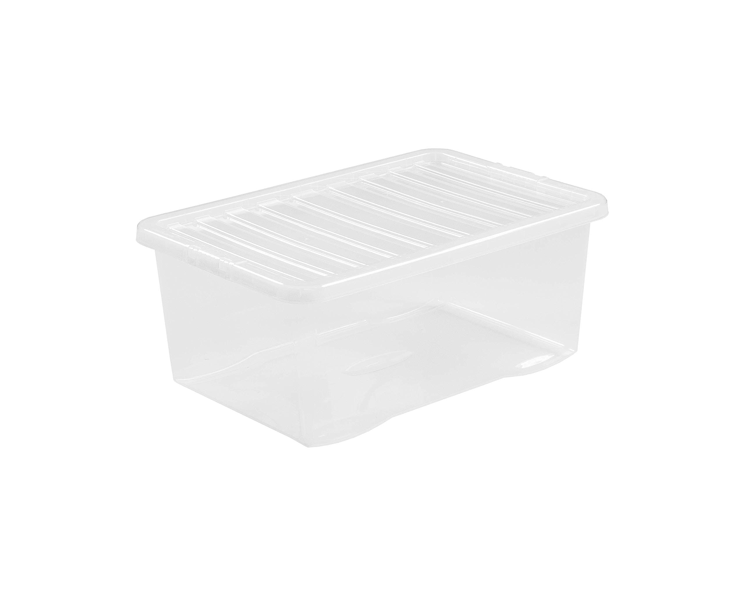 Whatmore"45 Litre Clear Crystal Stacking Plastic Storage Box And Lid Wham"