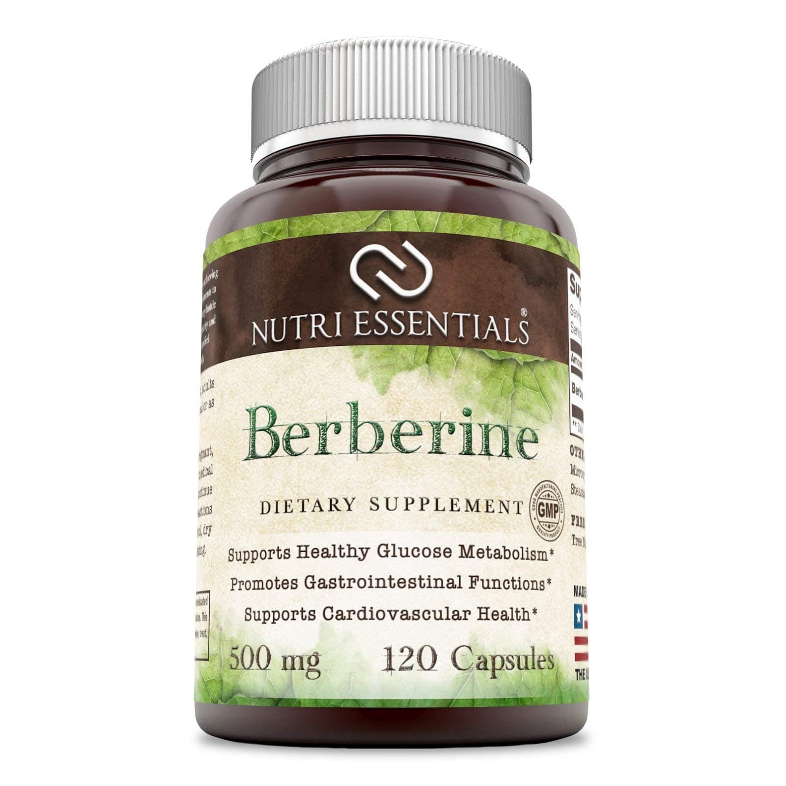 Essentials Berberine 500 Mg 120 Capsules- Supports Immune Function, and Energy Based Metabolic Function