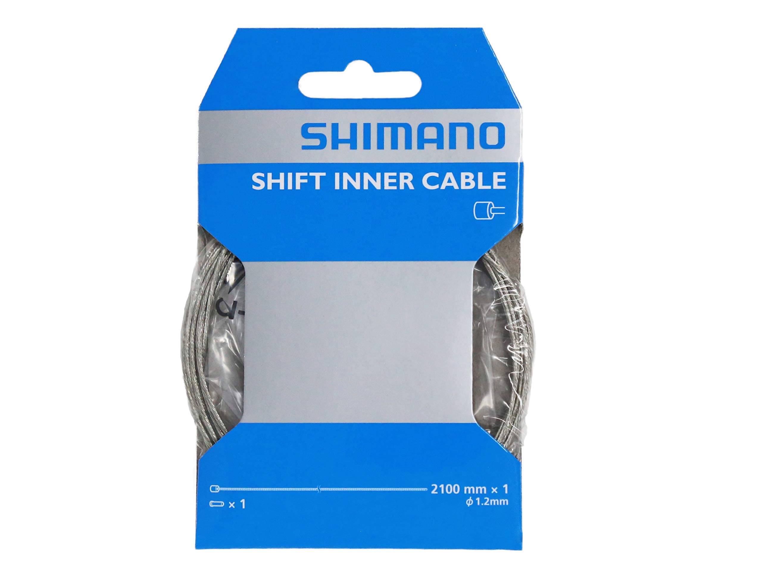 SHIMANO 2 Pcs Standard Zinc-coated Derailleur Cable Shift Cable(1.2x2100-mm)