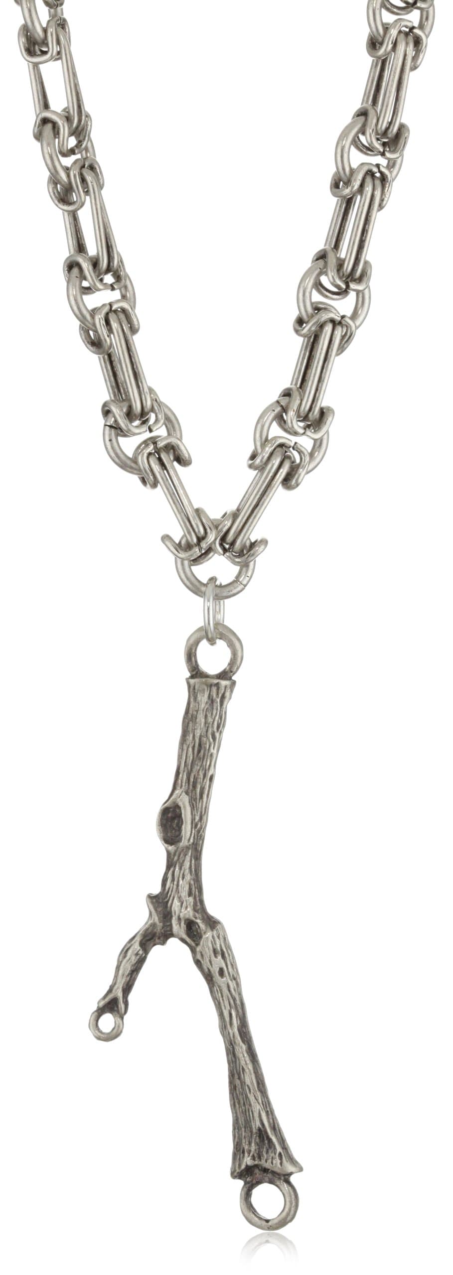Devon Leigh "Bold Silver" Men's Oxidized Silver Finished Branch Pendant Necklace