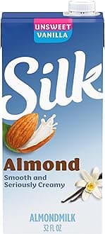 Silk Shelf-Stable Almondmilk, Unsweetened Vanilla, Dairy-Free, Vegan, Non-GMO Project Verified, 1 Quart