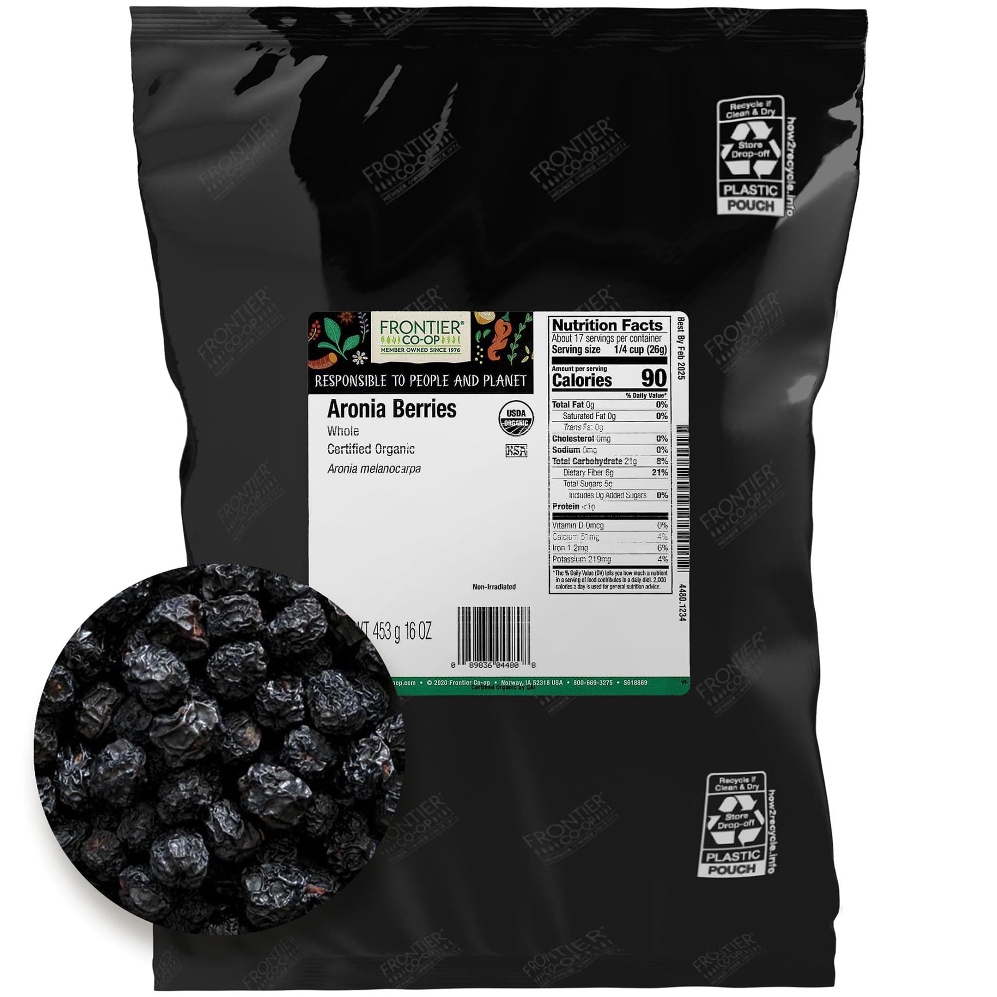 Organic Whole Aronia Berries 1lb