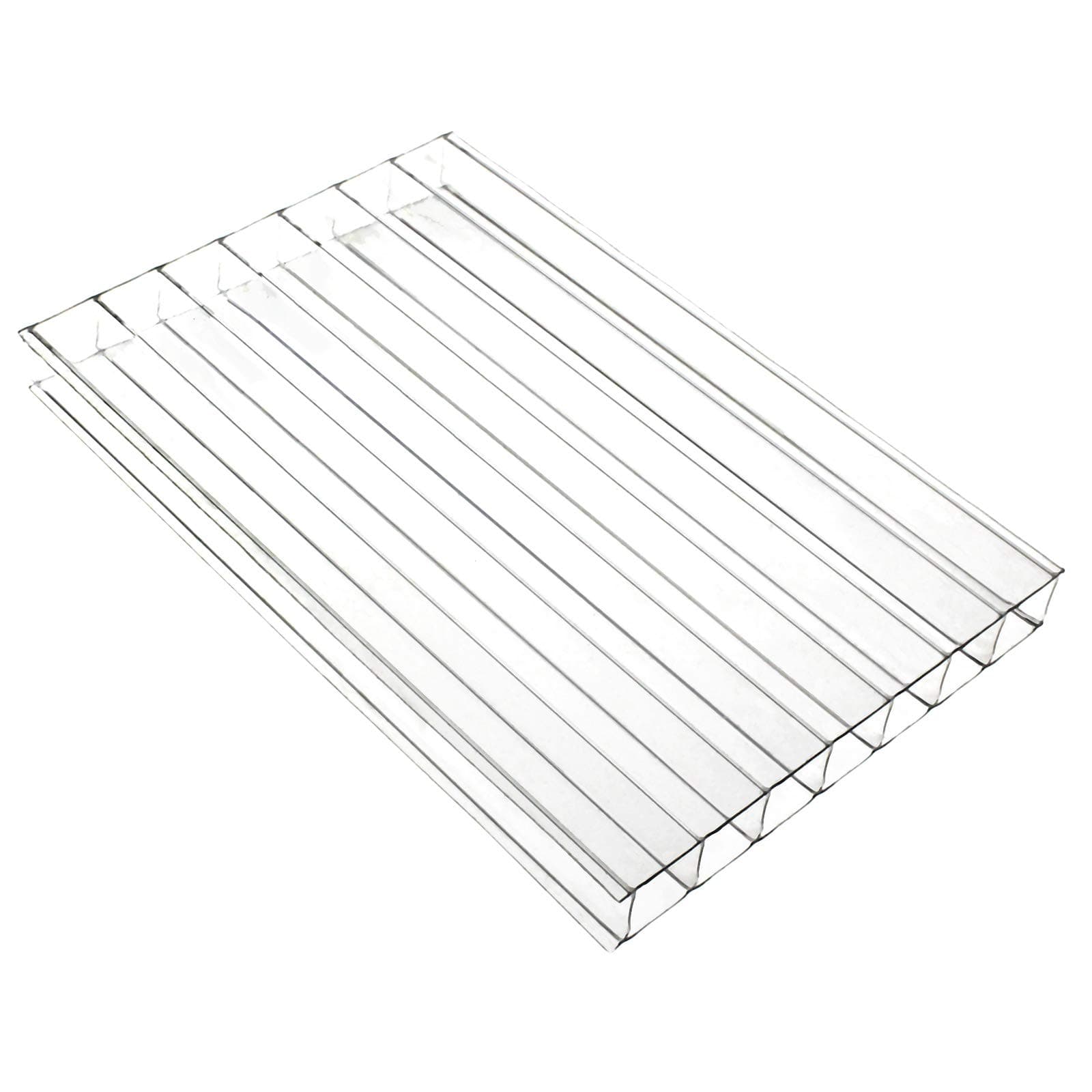 Clear 10mm Thick 600mm Wide x 4m Long Multiwall Polycarbonate Sheets Poly Plastic Roof Panel for Lean-to Canopy Conservatory