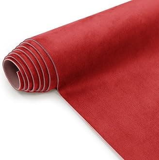 Suede Headliner Fabric with Foam Backing Material - Automotive/Home Micro-Suede Headliner Flame Retardant Fabric for Car Replacement/Repair/DIY (Red 96 * 60 Inch)