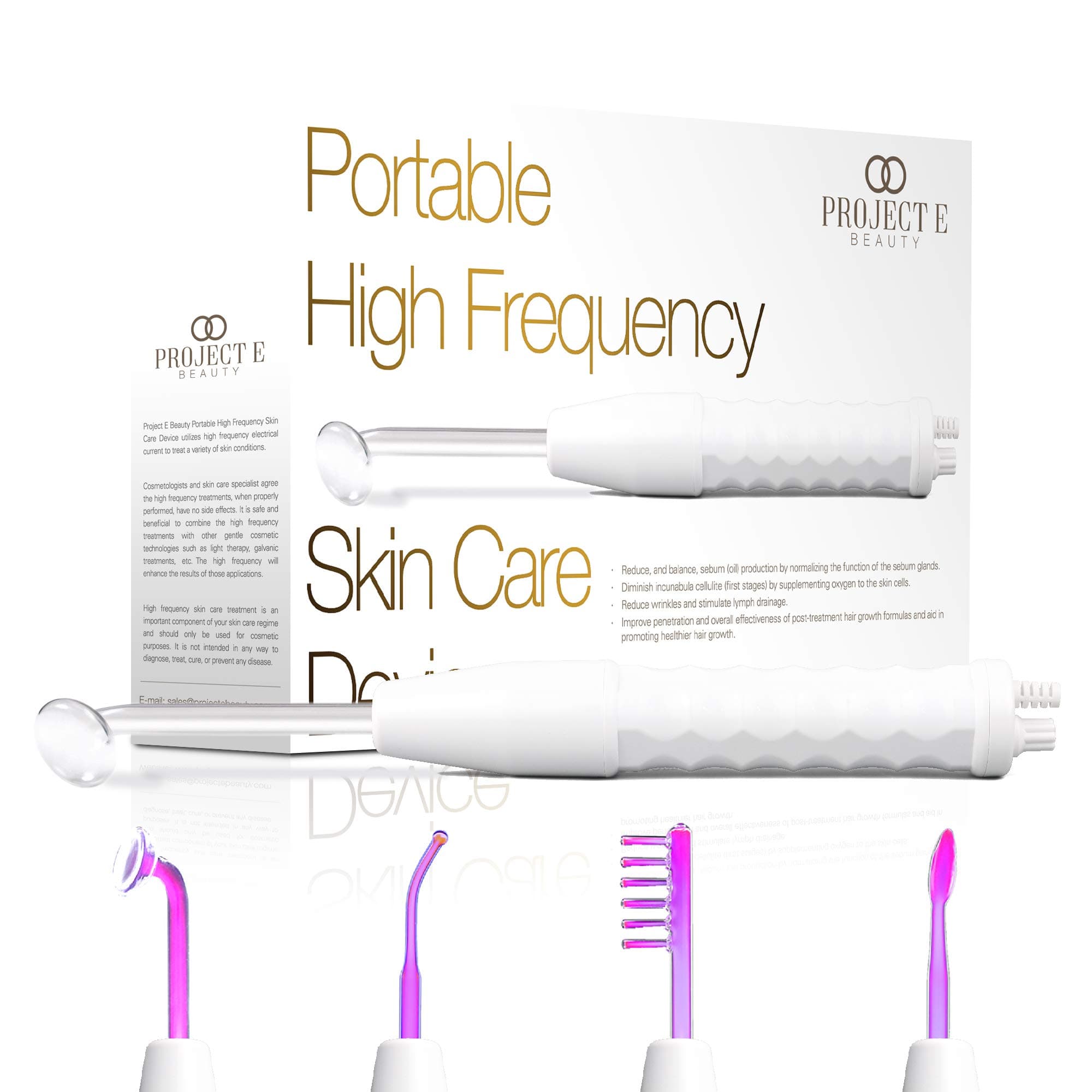 D'arsonval High Frequency Wand Argon Gas | Purple Violet Beauty Skin Care Face Tightening Lifting Puffy Eyes Anti-Acne Therapy Facial Portable Device