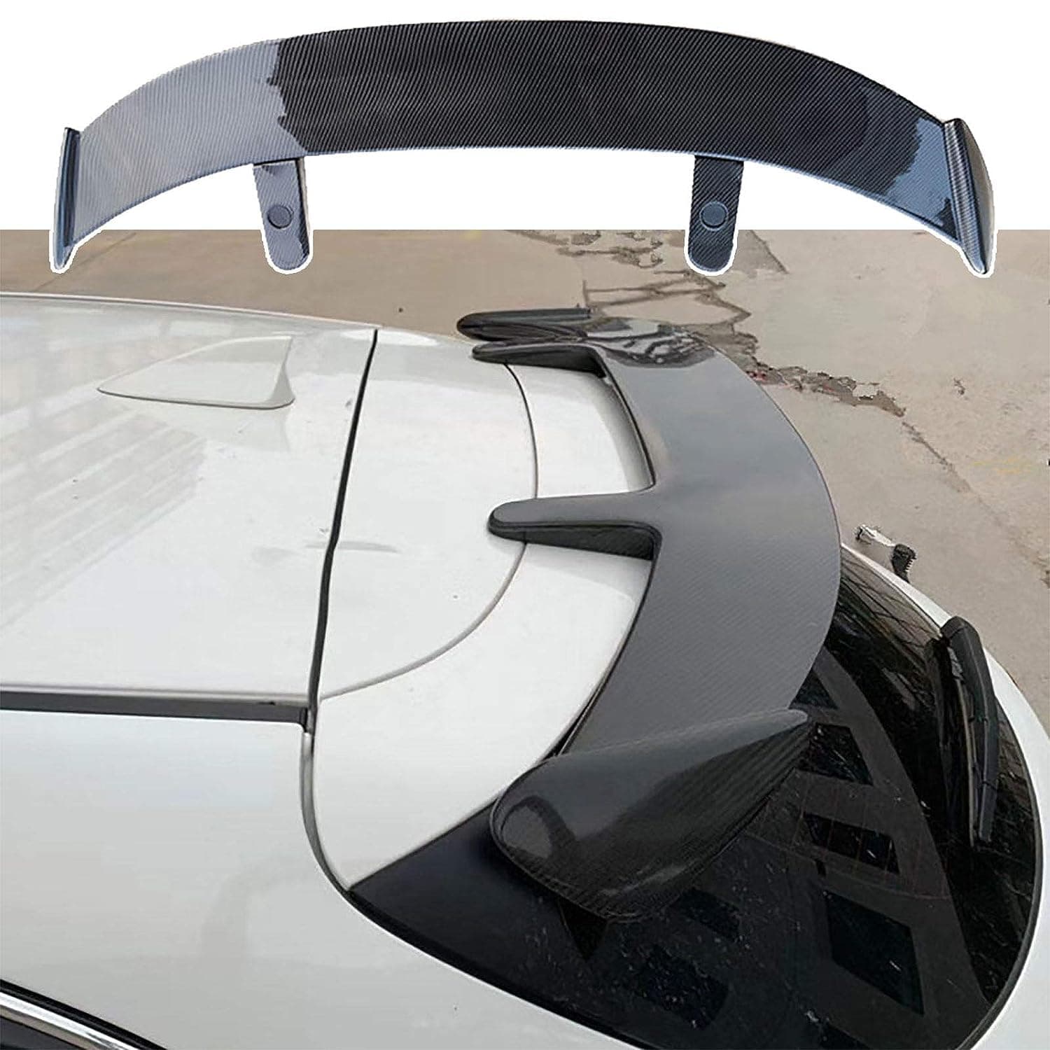 SUV Hatchback Tail Top Wing Car Spoiler/Universal, Car Refit Tail Exterior Trim, ABS Spoilers - 130cm, No Need To Punch/Paste Instal,Black