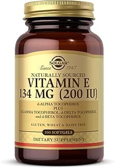 Vitamin E 200 IU - 100 Softgels - Natural Antioxidant, Immune System Support - Gluten Free, Dairy Free - 100 Servings
