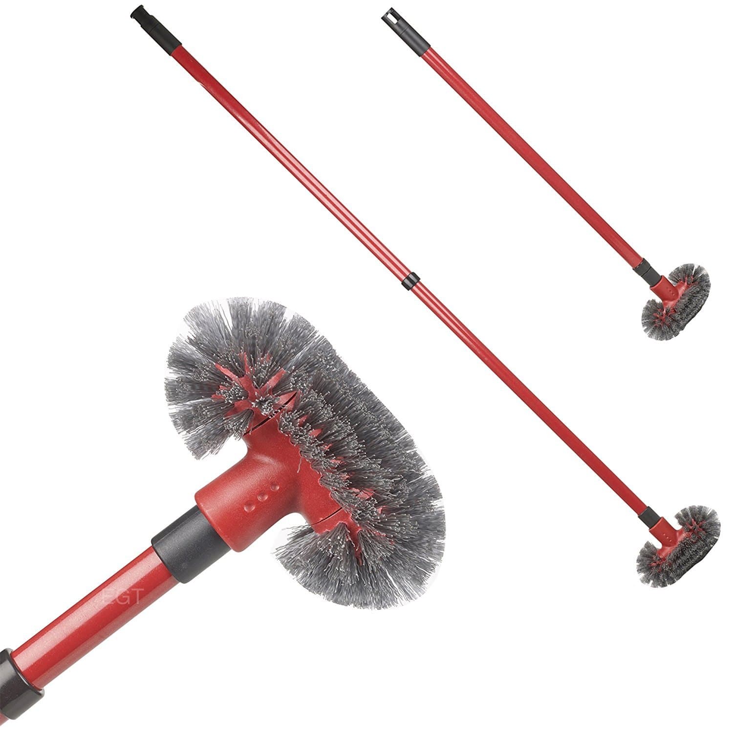 Telescopic Long Reach Extendable Arm Stiff Cobweb Cleaner Feather Grout Brush