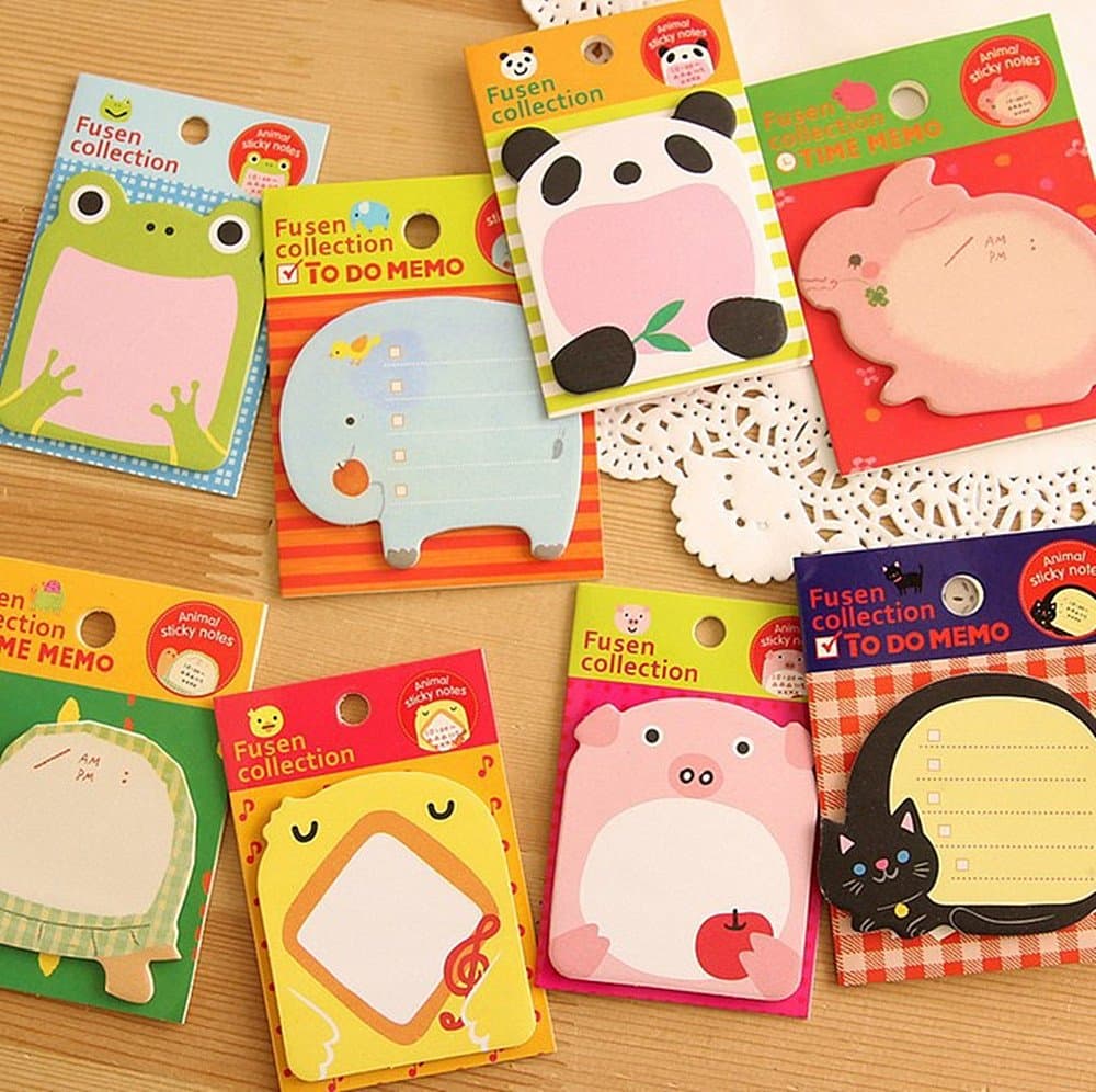 Cute Sticky Notes,FociPow Cartoon Sticky Note Cute notepad Removable Bookmark Self-Stick Notes,Holiday Gift