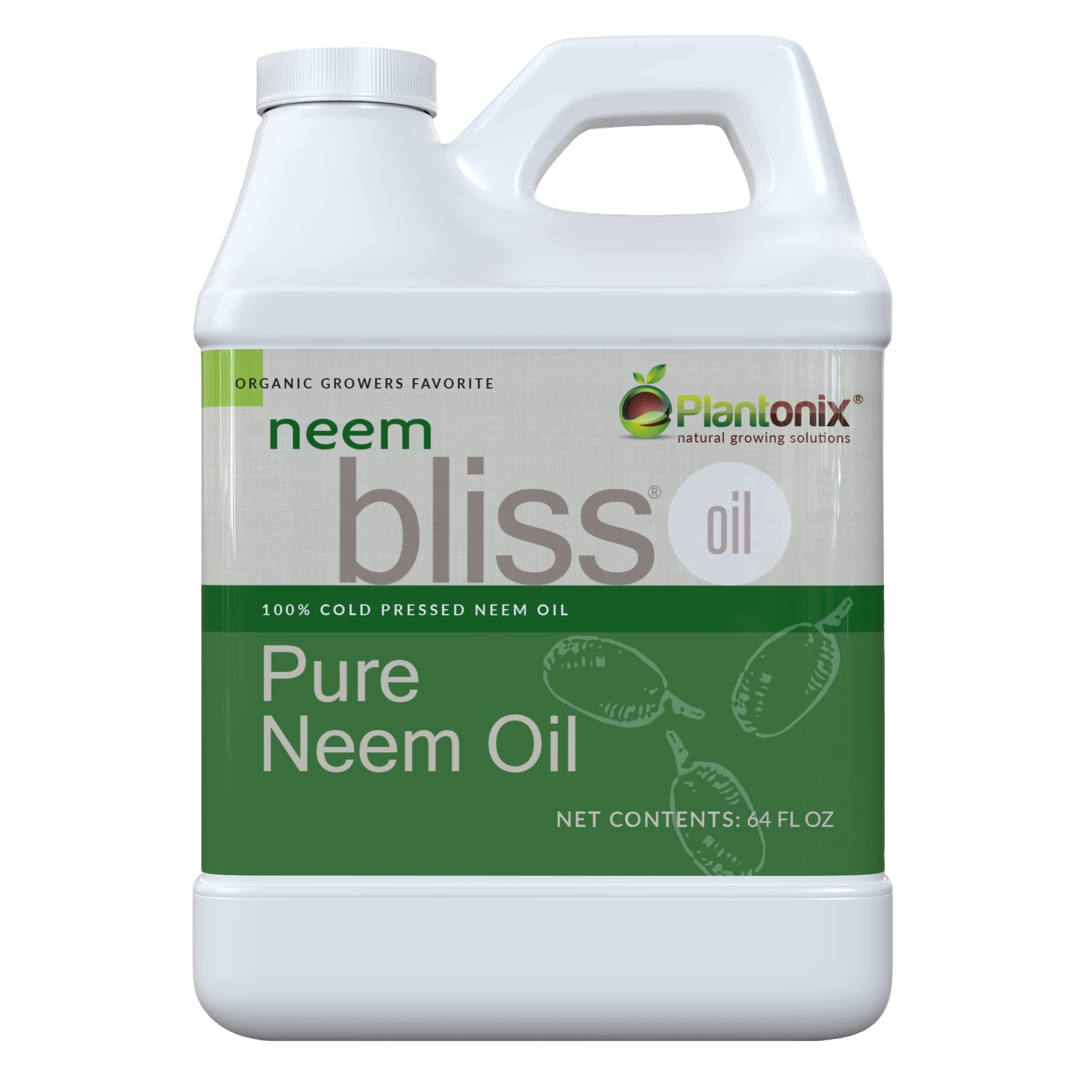 Neem Bliss (64 Fl Oz) - Pure Neem Oil Concentrate - 100% Cold Pressed Neem Oil - All-Natural Neem Oil Concentrate - Pure Neem Oil Extract - Unrefined Neem Oil for Hair - Neem Seed Oil Concentrate