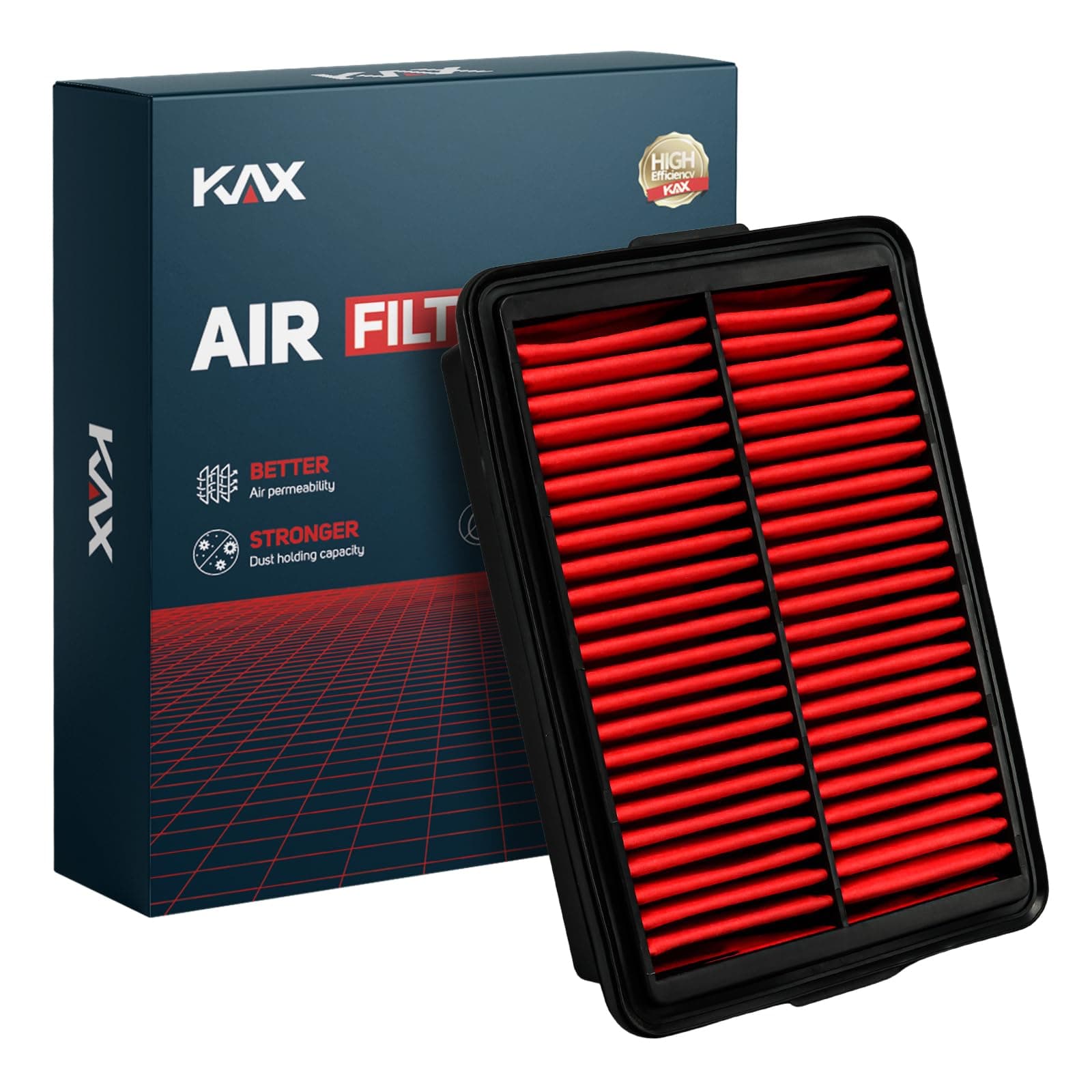 KAX Premium Engine Air Filter, CA12057 Replacement for Elantra 2017-2020, Forte, Forte5 2019-2024, Kona, Elantra GT 2018-2023, Soul2020-2025, Veloster 2019-2021