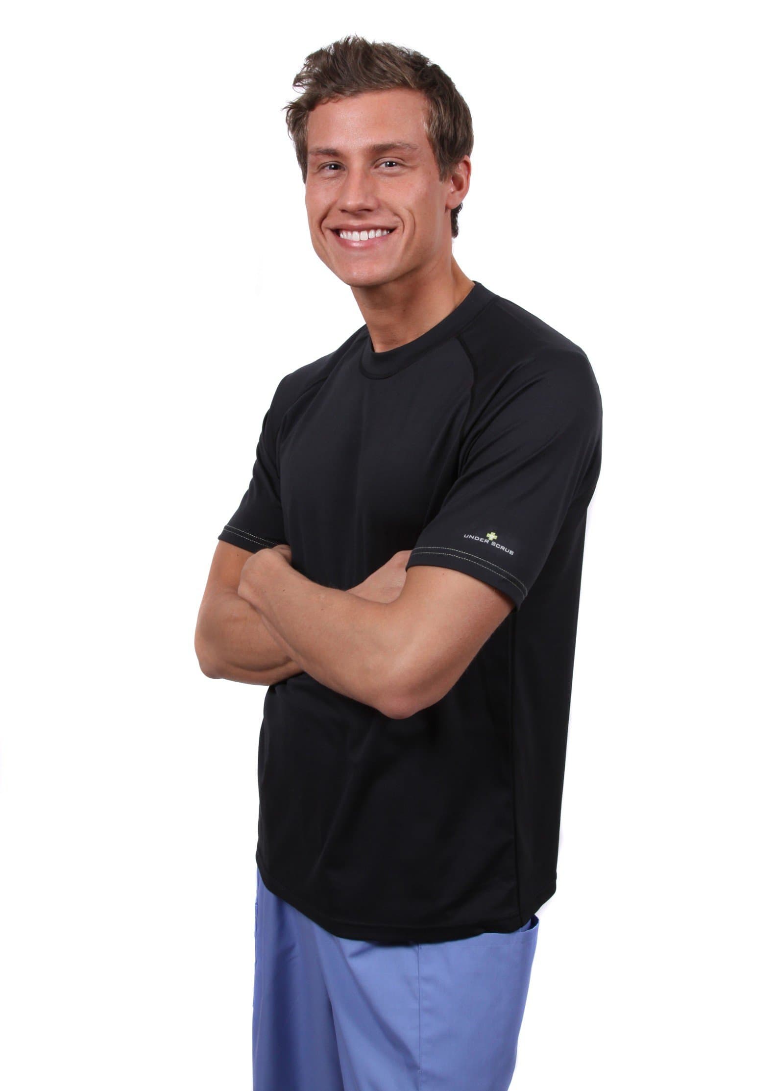 UNDER SCRUB Men's Short Sleeve Antibacterial Scrub Tee
