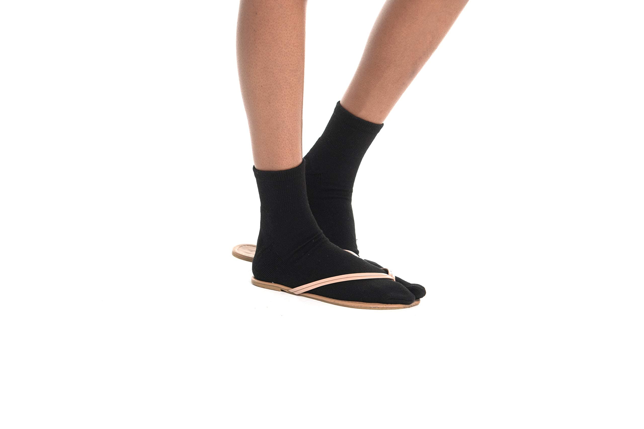 Flip Flop Socks Men's Crew Black Size Large