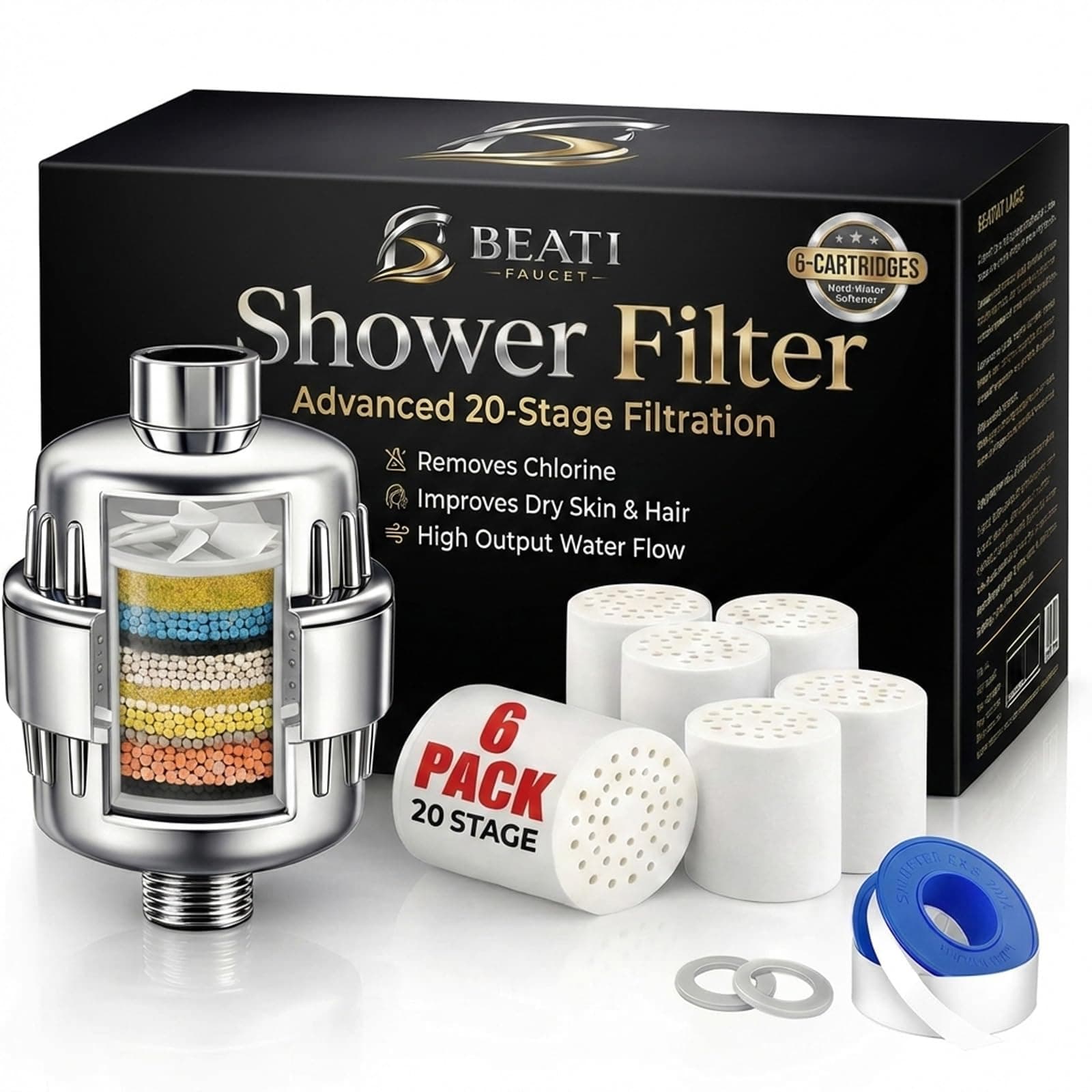 BTHF-06 Shower Filter, Chrome