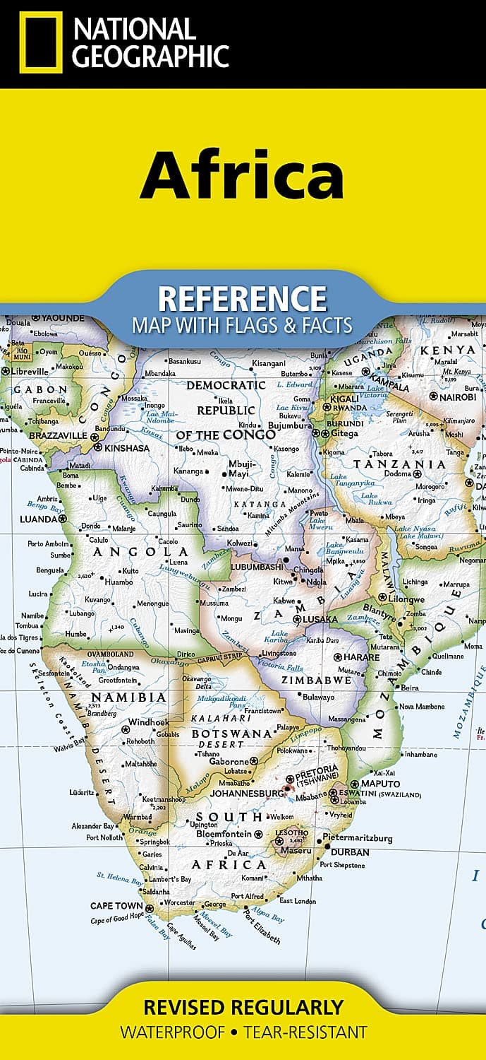 Africa With Flags and Facts Map (National Geographic Reference Map): folded with flags and facts