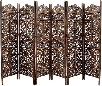 Wooden Room Partition/Screen/Room Divider/Room Separator Traditional Handicrafts 6Ft (Dark Brown) (4 Panel) (6 Panel)
