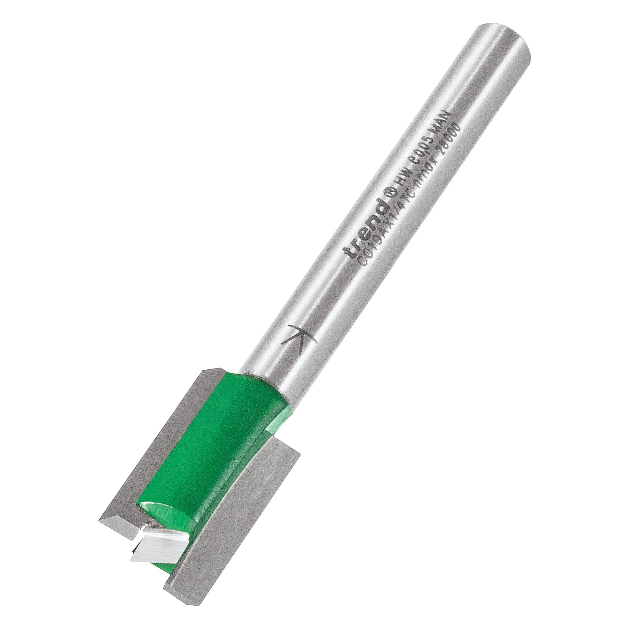 CraftPro Straight Two Flute Router Cutter Bit, 1/4 Inch Shank, 15/32" Cut Diameter & 3/4" Cut Length, Tungsten Carbide Tipped, C019AX1/4TC