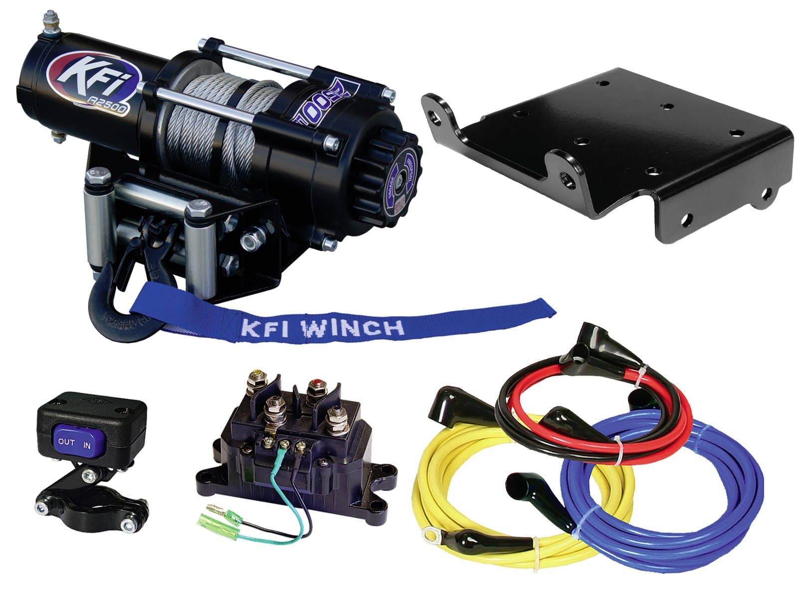 KFI Combo Kit - A2500-R2 2500 lb Winch & Winch Mount - Compatible/Replacement for 2009-2021 Suzuki LT-A500Xi King Quad 500