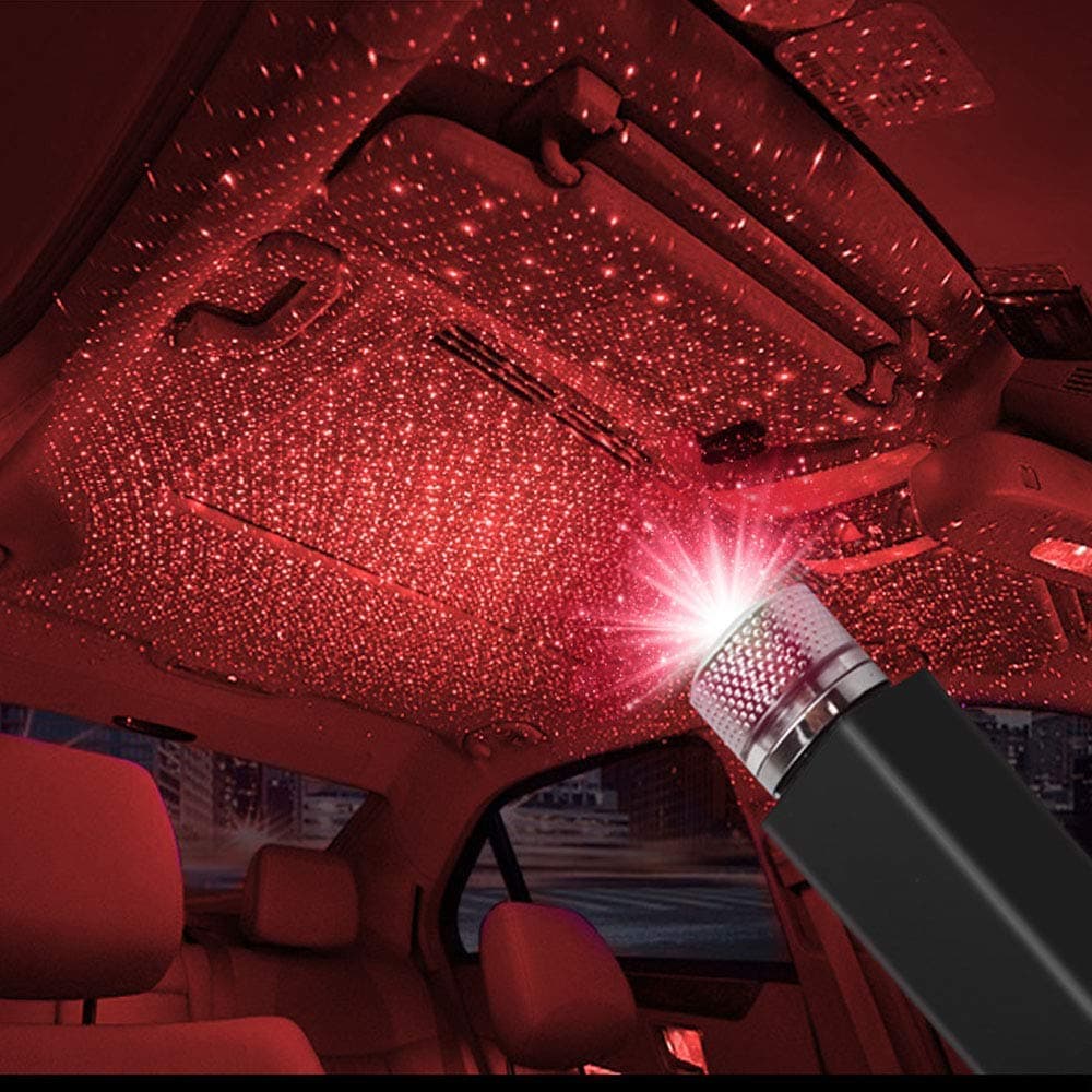 Portable Adjustable Flexible Interior Star Romantic Galaxy Atmosphere Projector Night Lights With Usb Fit Car, Ceiling, Bedroom, Party And More (Multicolour, Plastic, Pack of 1)