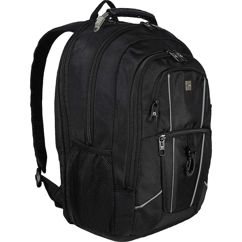 Dejuno Commuter Backpack Checkpoint-Friendly 15.6" Laptop Pocket-Black