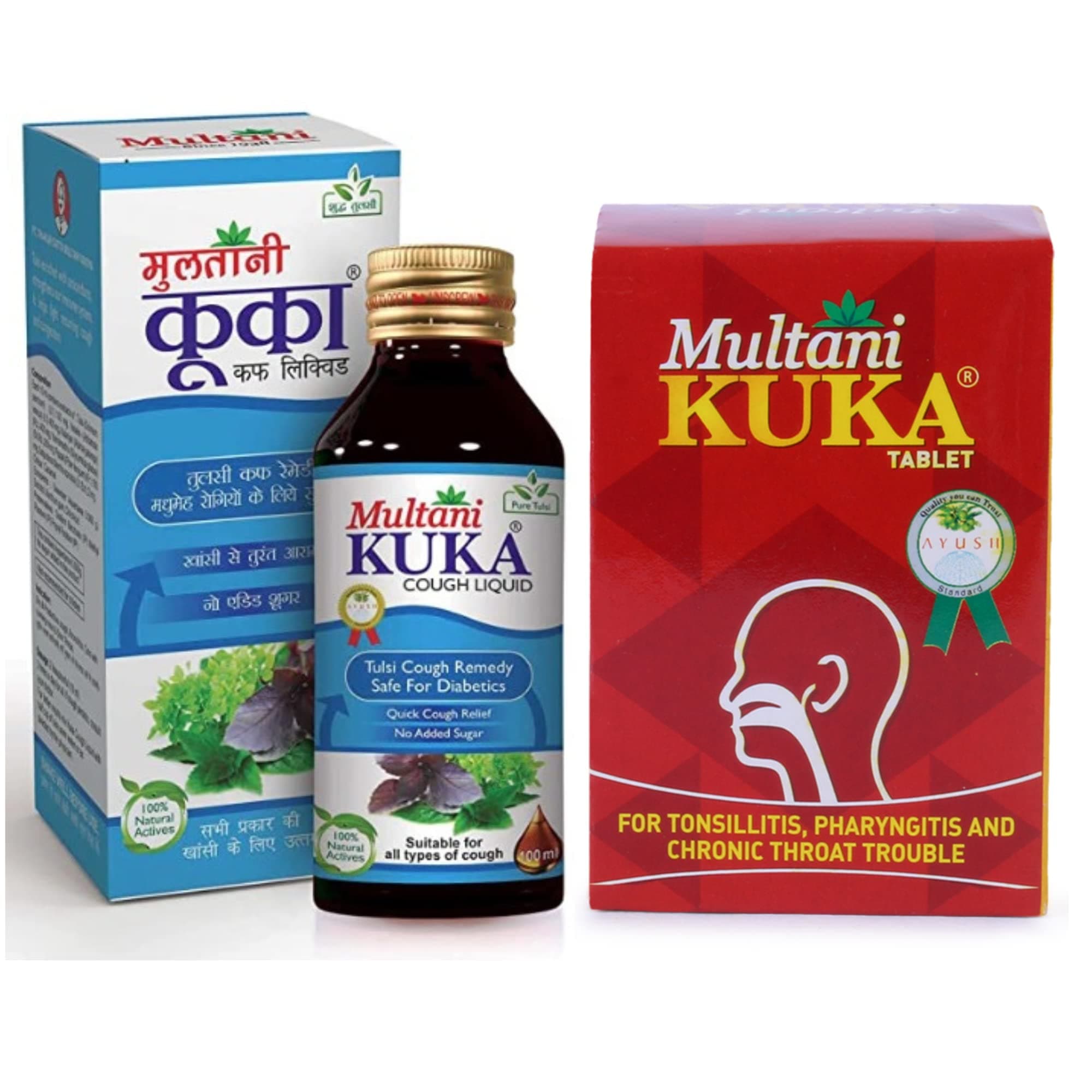 - Multani Kuka Tablet 100 Tablet With Kuka Cough Liquid Sugar Free (No Sugar Added) 100 Ml | Combo Pack