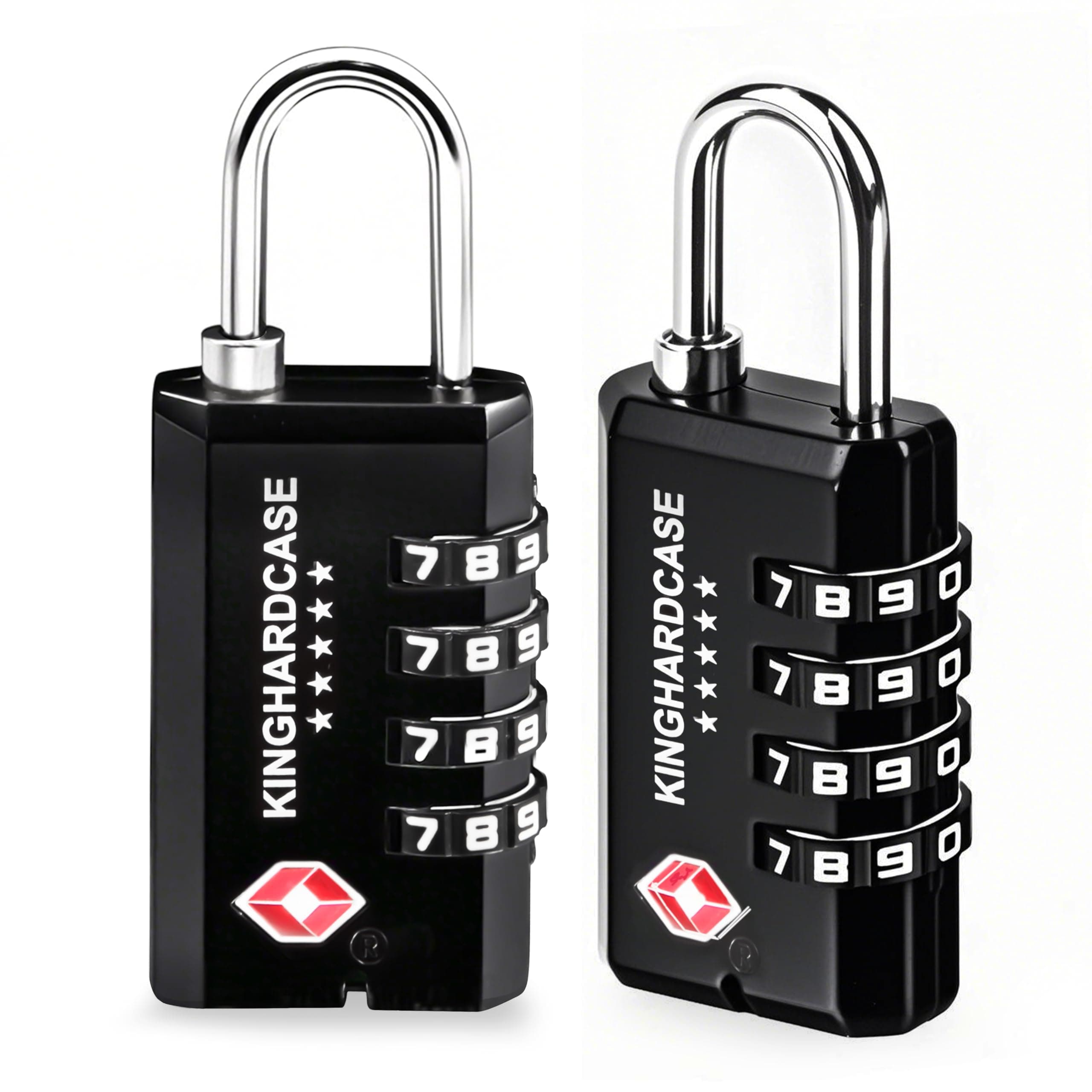 Kinghardcase 2 Pack TSA Approved Gun Locks, 4 Digit Combination Locks for Gun Case, Ammo Box, Rifle Bag, Luggage, Durable Resettable Locks with Locking Hook, Zinc Alloy, Travel Security