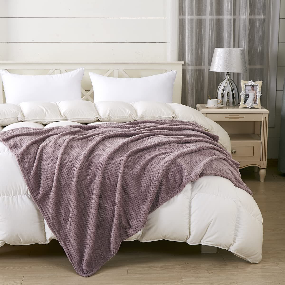 Throw Blanket for Couch (888-Purple, Throw（50''×60''）)