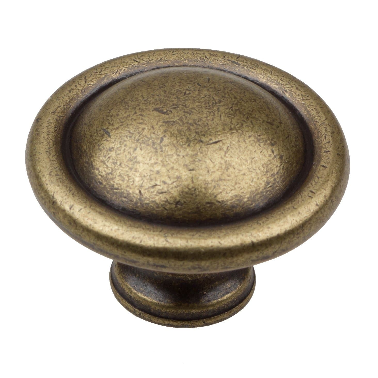 GlideRite Hardware5583-AB-10 Round Ring Cabinet Knob, 10 Pack, 1.25", Antique Brass