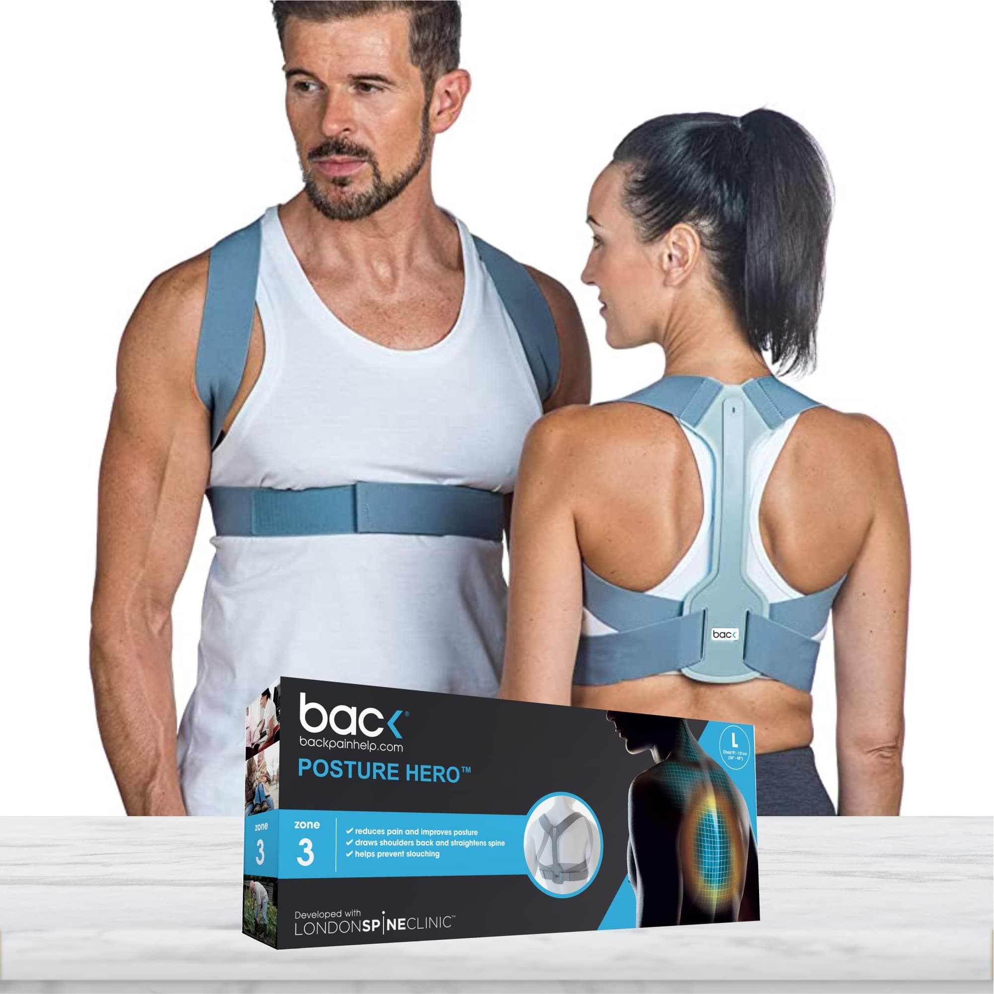 back Posture Corrector for Women & Men, Adjustable Posture Brace Support, Improves Posture, Prevents Slouching & Relieves Pain, London Spine Clinic Approved - Small/Medium