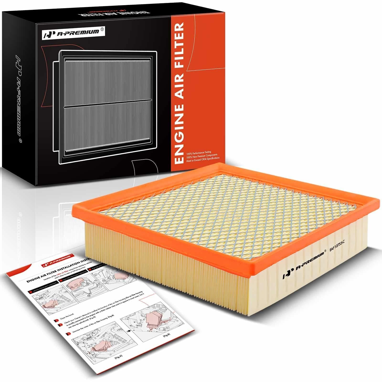 Engine Air Filter Compatible with Dodge Durango & Jeep Grand Cherokee & Lexus ES350, NX200t, NX300, RX350 & Toyota Camry, Sienna, 2010-2022, 3.6L 5.7L, Flexible Panel, Replace# CA10755