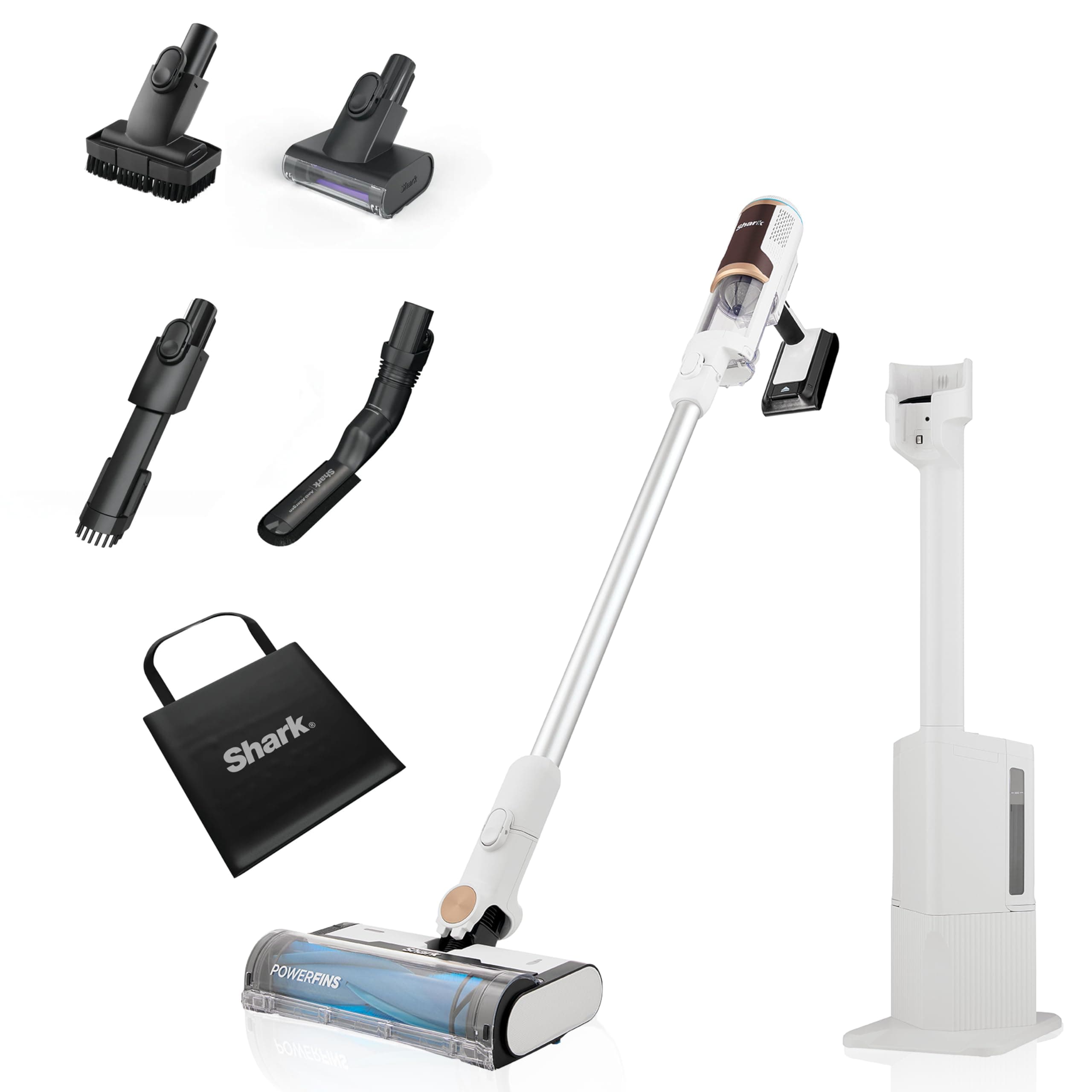 Shark Clean & Empty Cordless Vacuum Cleaner with Auto-Empty System, Lightweight Anti Hair Wrap Vacuum with Pet & Crevice Tools, 40 Mins, Charging Dock, LED Headlights, White,Mohogany, BU3521UKTSB