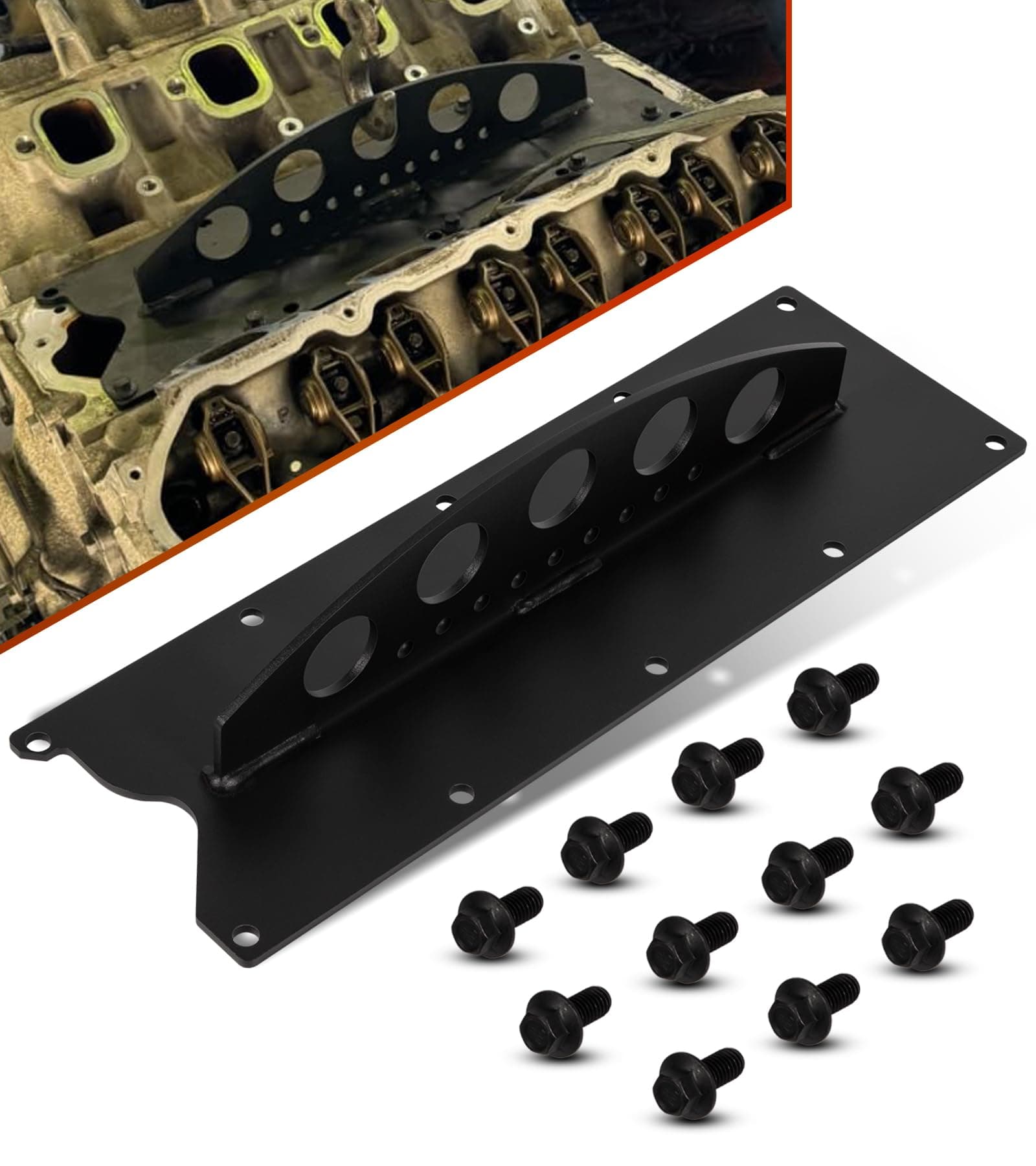 Bonbo for LS Engine Lift Plate - Heavy Duty Engine Hoist Picker Crane Lift Plate Compatible with Chevy LS Series LSX LS LS1 LS2 LS3 LQ4 6.0 6.2 5.3 4.8 Gen 3 Gen IV Engines