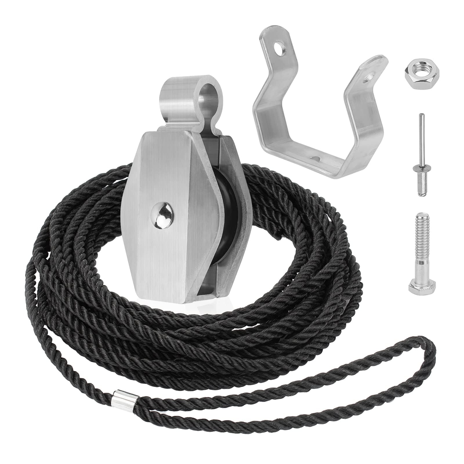 Extension Ladder Rope & Pulley Kit Replacement Part Compatible with Werner Aluminum and Fiberglass Extension ladders Replacement for Werner 31-12 Pulley Kit and AC30-2 Extension Ladder Rope