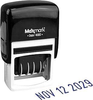 MaxMark Dater 4000 Self Inking Date Stamp - Blue