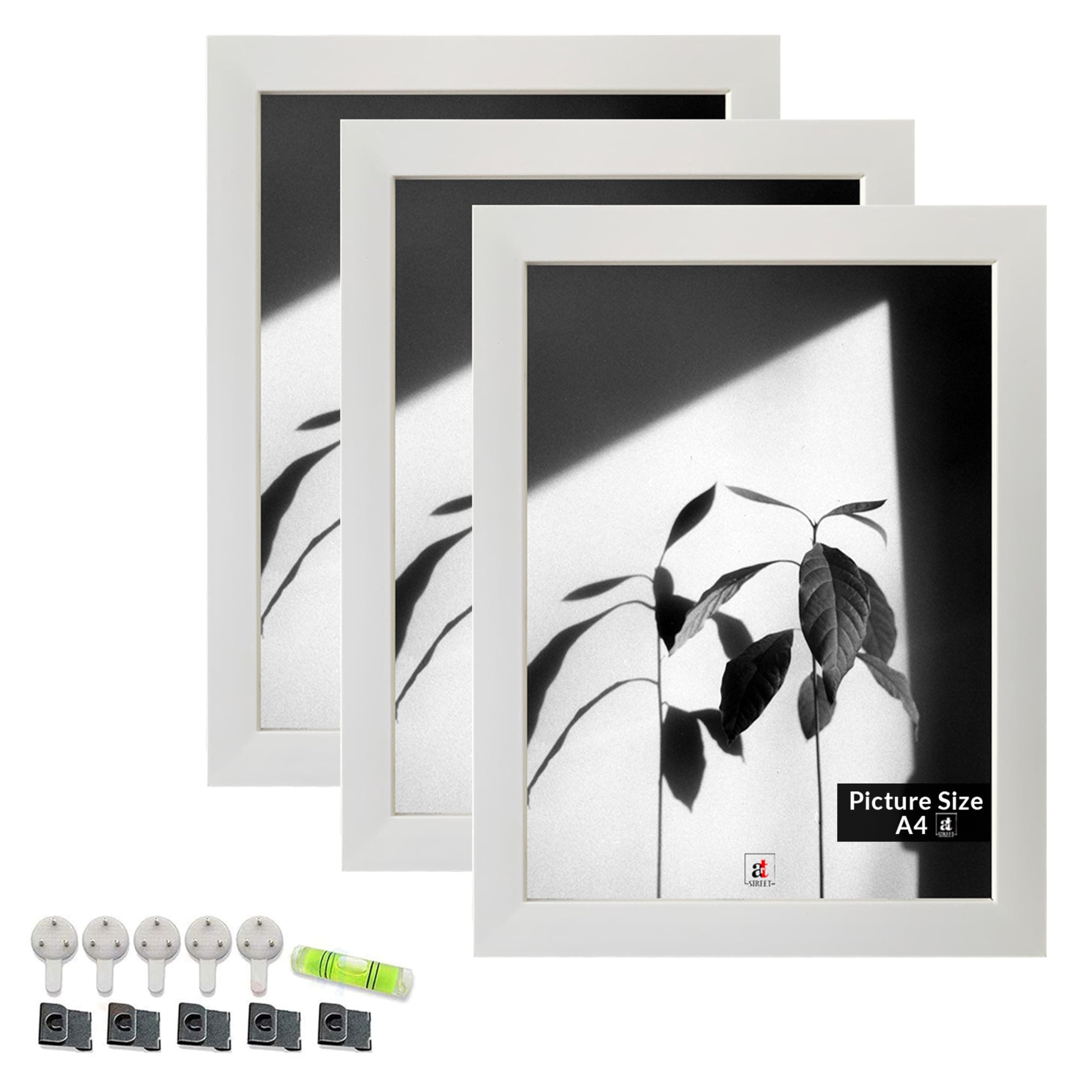 Art Street A4 Size Certificate, Document Photo frames Set Of 3 For Home Decoration, Living Room, Office Decoration (White, Size: 8" x 12")