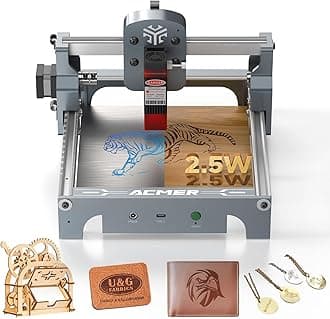 S1 Laser Engraver for Beginner Mini Laser Engraving Machine for Wood, Leather, Plastic, Laser Class4 (Silver, 2500mW)