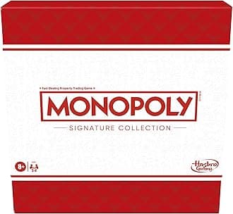 Monopoly Signature Collection Family Board Game for 2 to 6 Players, Premium Packaging and Components, in-box Storage, Family Game for Ages 8+ Years