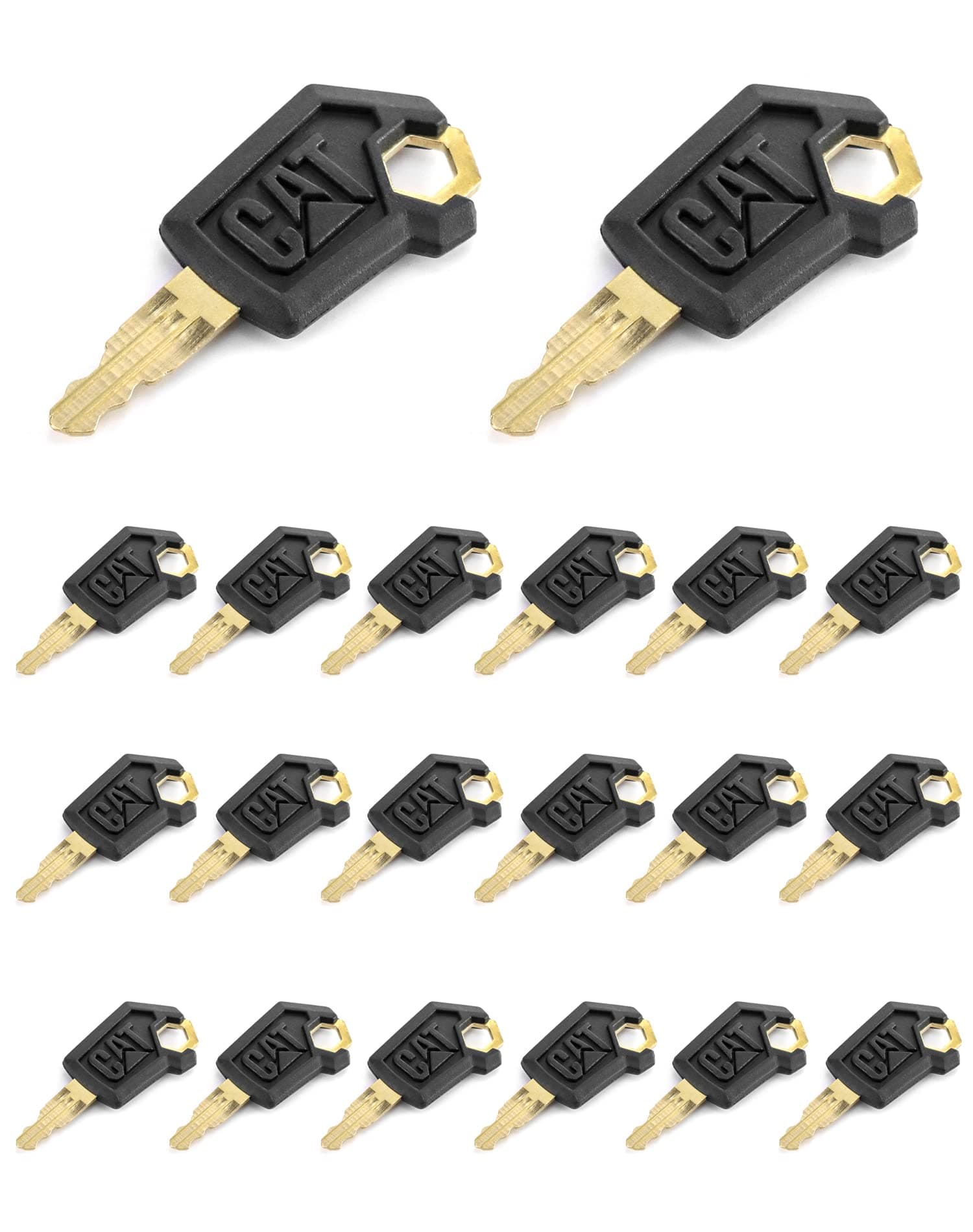 QWORK 5P8500 Cat Keys, 20 Pack Ignition Keys Compatible With Caterpillar Heavy Equipment