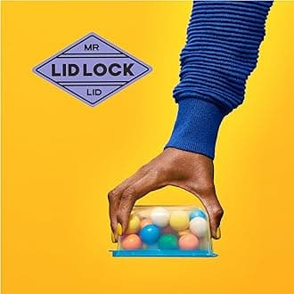 MR. LID Premium Attached Food Storage Containers, Permanently Attached Plastic Lid, Never Lose & Space Saving Organization (7)