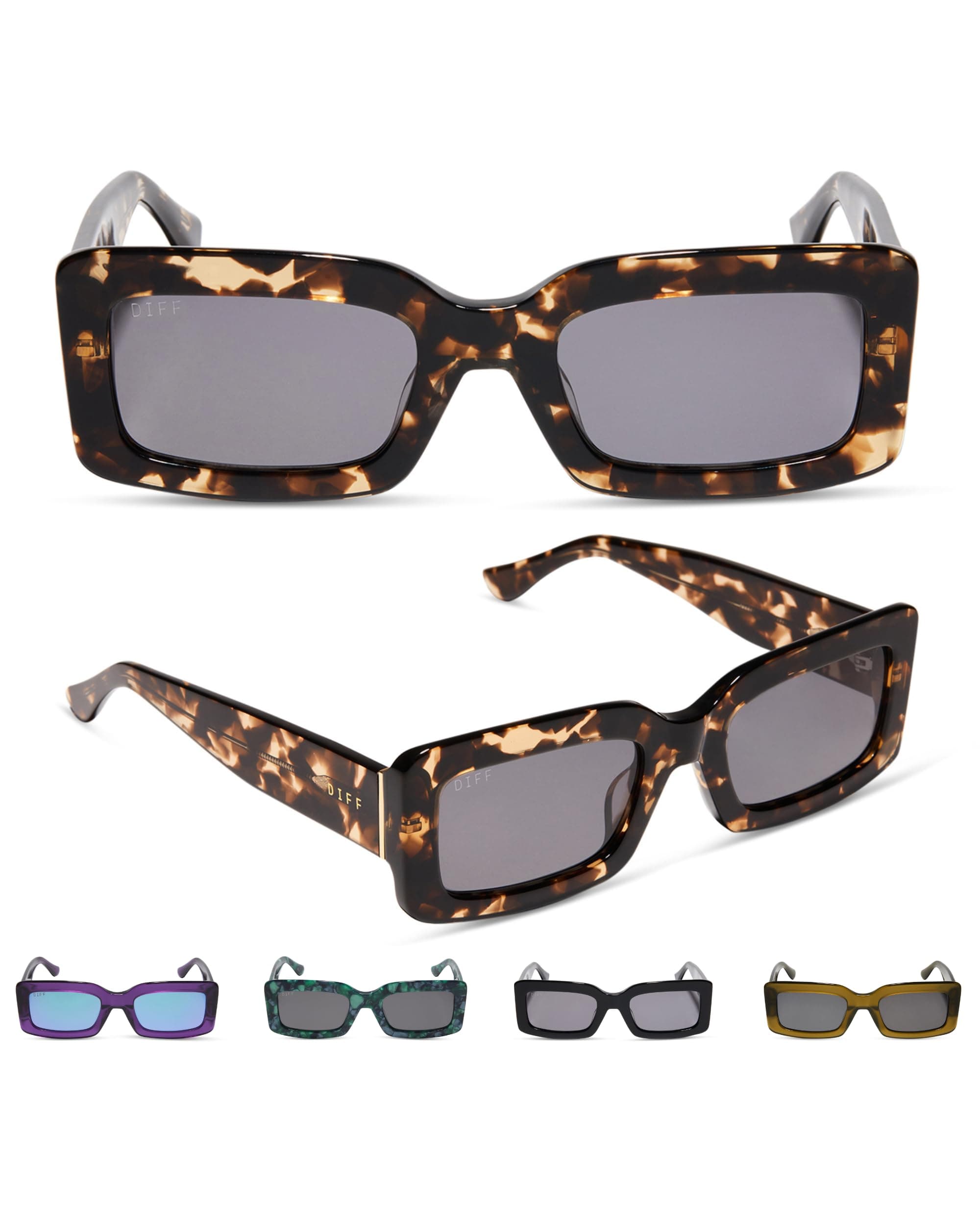 Indy Rectangular Sungalsses for Women | UV400 Protection | Designer Acetate Frames