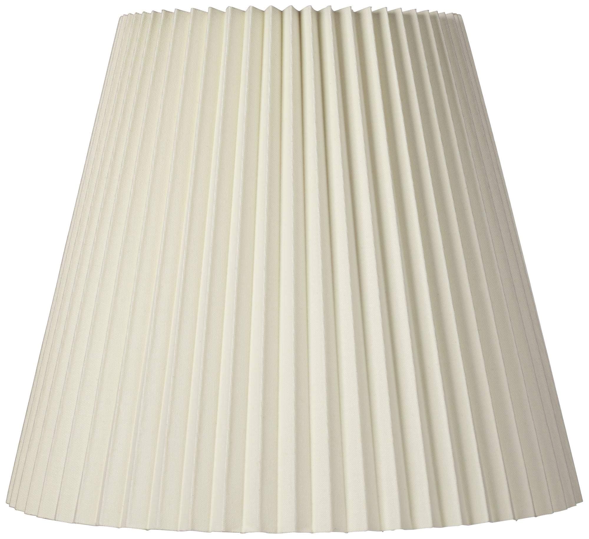 10" Top x 17" Bottom x 14 1/2" High x 14 3/4" Slant Lamp Shade Replacement Large Ivory White Bell Round Traditional Pleated Spider Harp Finial - Springcrest