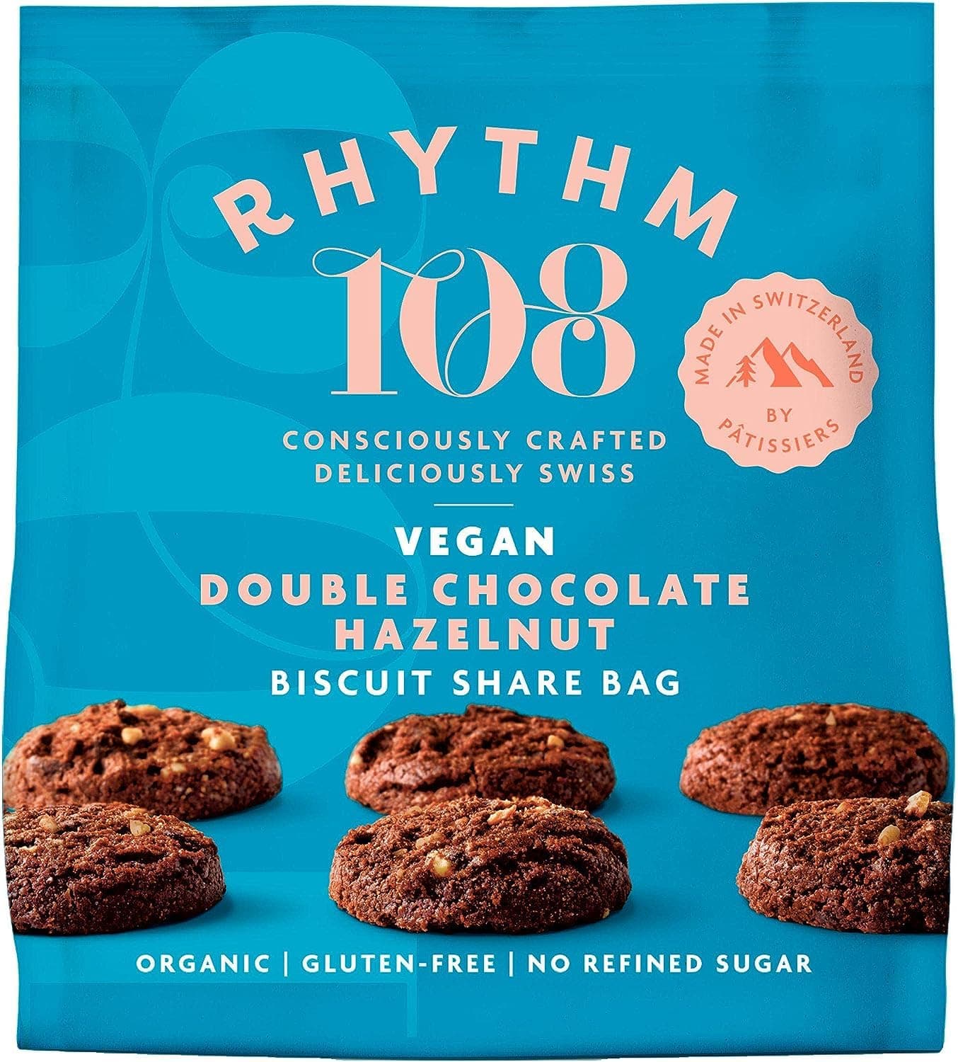 Rhythm 108 Double Choco Hazelnut Biscuit Share Bag 135 g