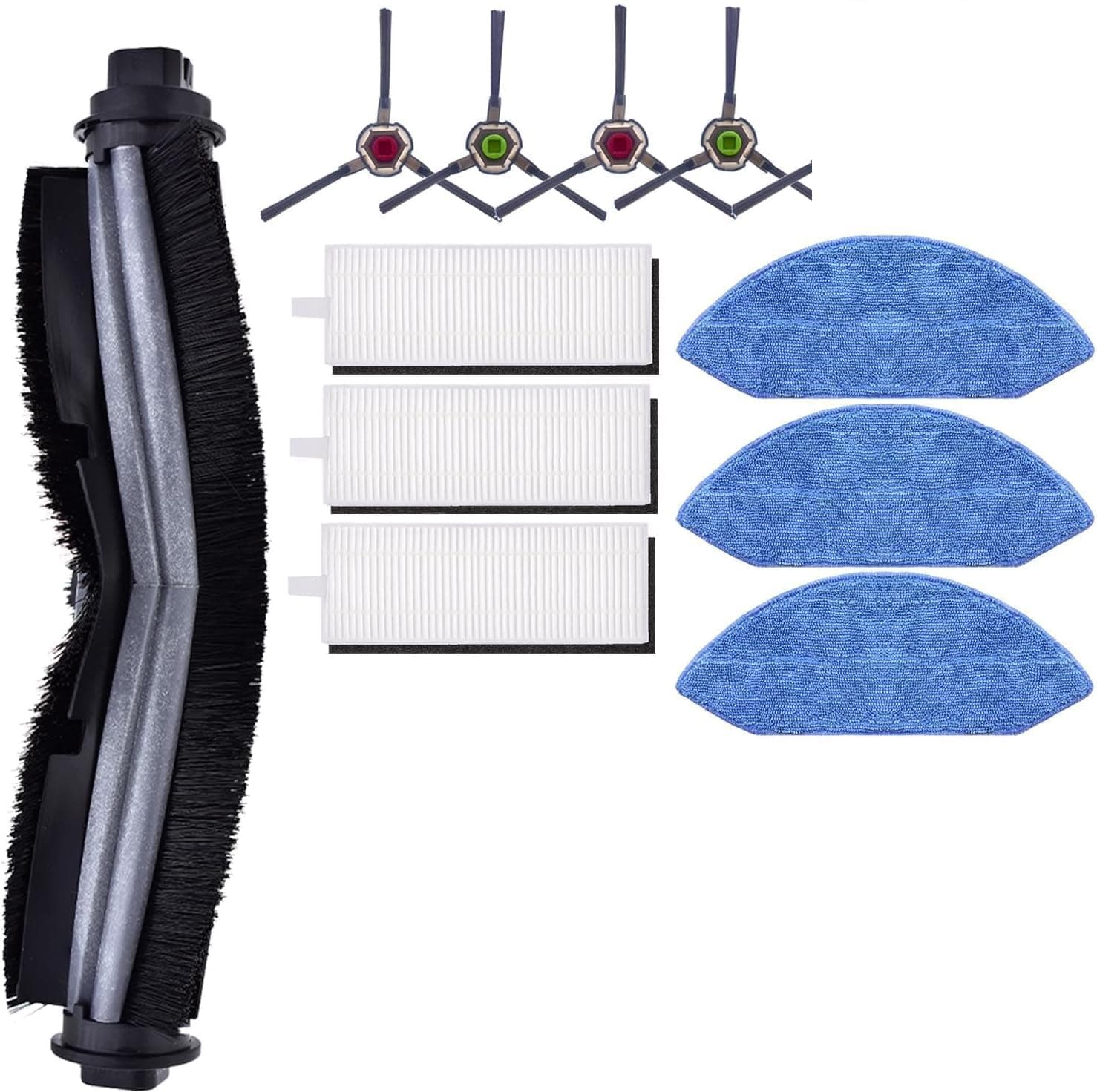 Verilux® Replacement Accessories for Ecovacs Deebot U2 PRO Robot Vacuum Deebot U2 PRO Replacement Accessories for Ecovacs Deebot U2 PRO 2 Side Brushes +3 Filters +3 Rags +1 Main Brush