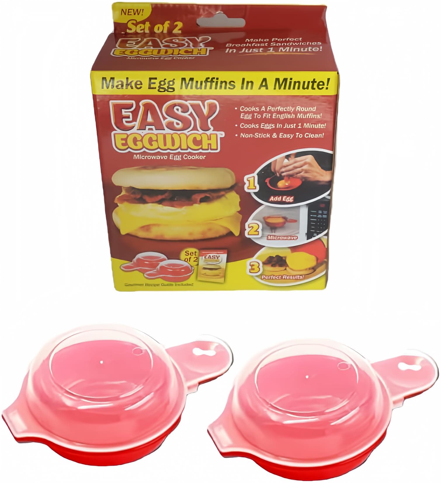 Liusm Microwave Egg Muffin Breakfast Sandwich Cooker For Make Egg in 1 Minute
