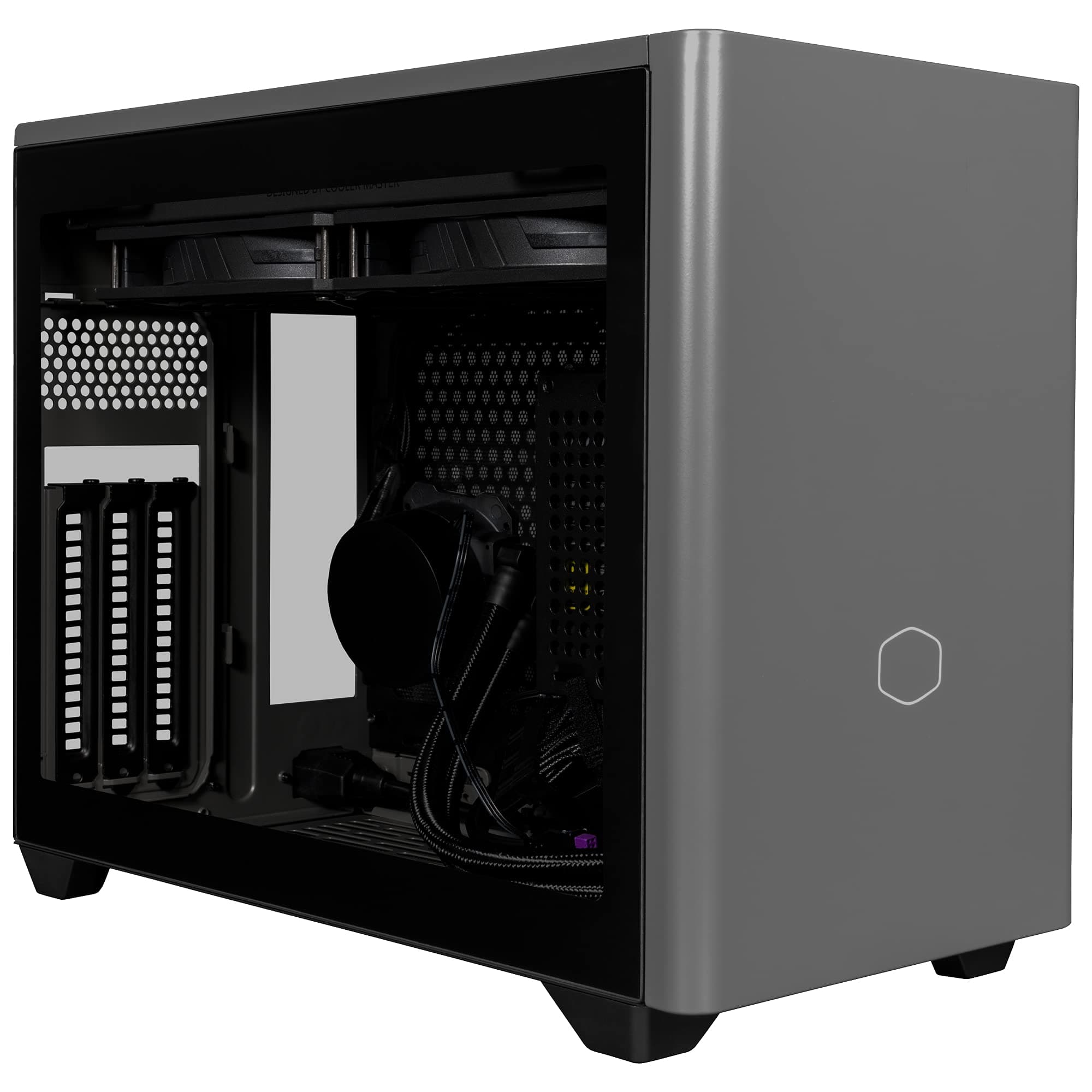 Cooler Master MasterBox NR200P MAX UK Plug Mini-ITX PC Case - Tempered Glass Side Panel, 280mm AIO CPU Cooler, 850W 80-PLUS Gold PSU Fully Modular, Vertical GPU Support with PCI-e 4.0 x16 Riser Cable