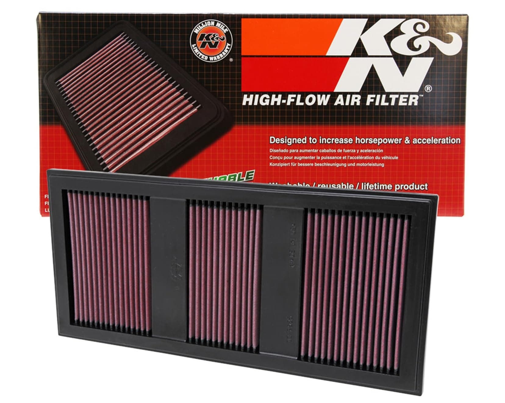 High-Flow Original Lifetime Engine Air Filter: Increase Power: Premium, Washable: Compatible with 2011-2016 Mercedes Benz: (See Product Description for Select Models) 33-2985