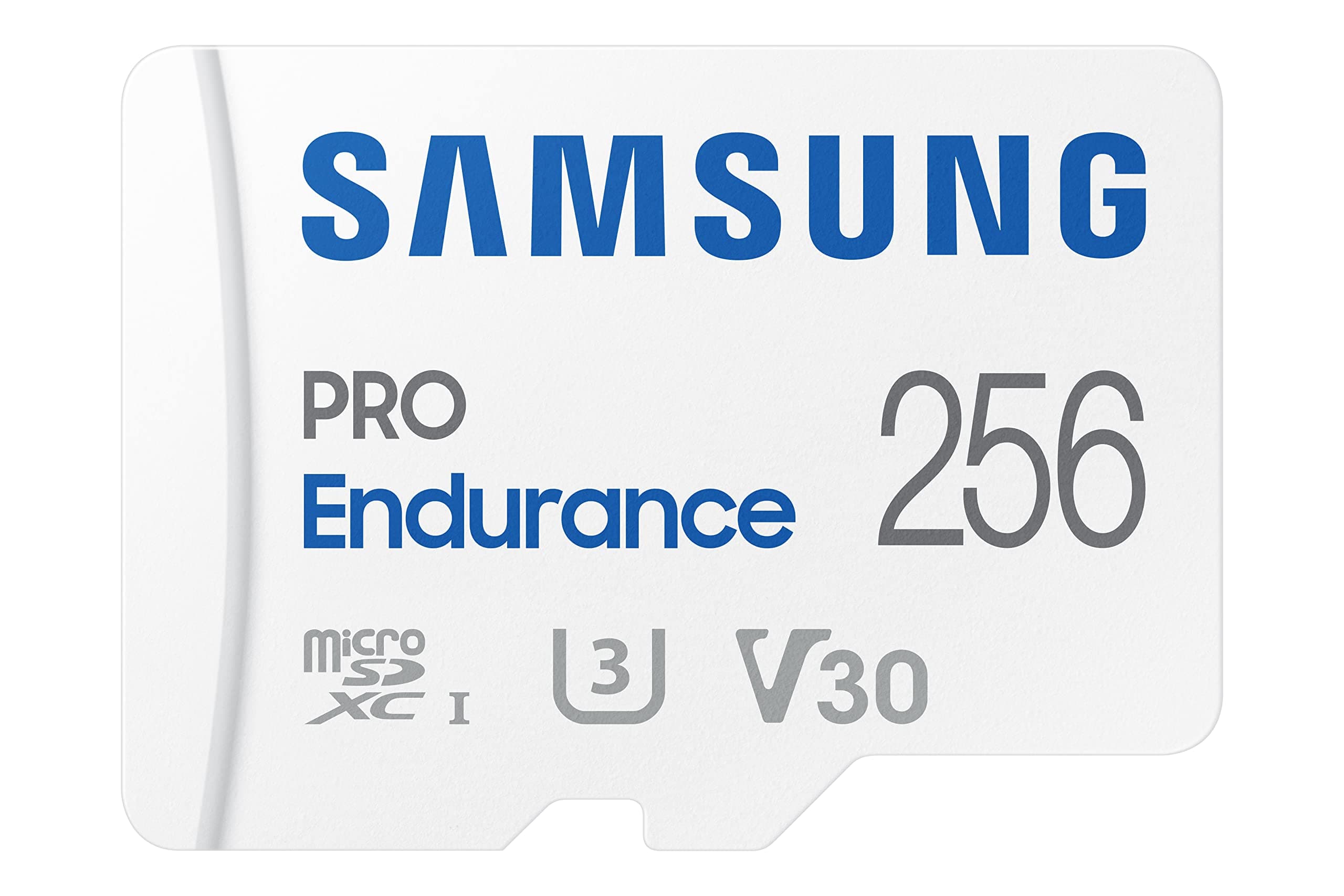 Samsung PRO Endurance 256GB MicroSDXC Memory Card with Adapter for Dash Cam, Body Cam, and Security Camera, Class 10, U3, V30 (‎MB-MJ256KA/AM)